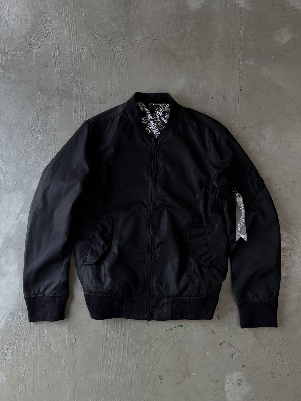 Number (N)ine Nine Inch Nails Logo MA-1 Bomber Jacket | Grailed