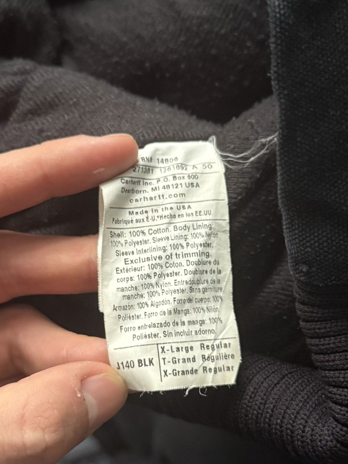 Carhartt J140 BLK Carhartt Jacket Size US XL / EU 56 / 4 - 6 Thumbnail
