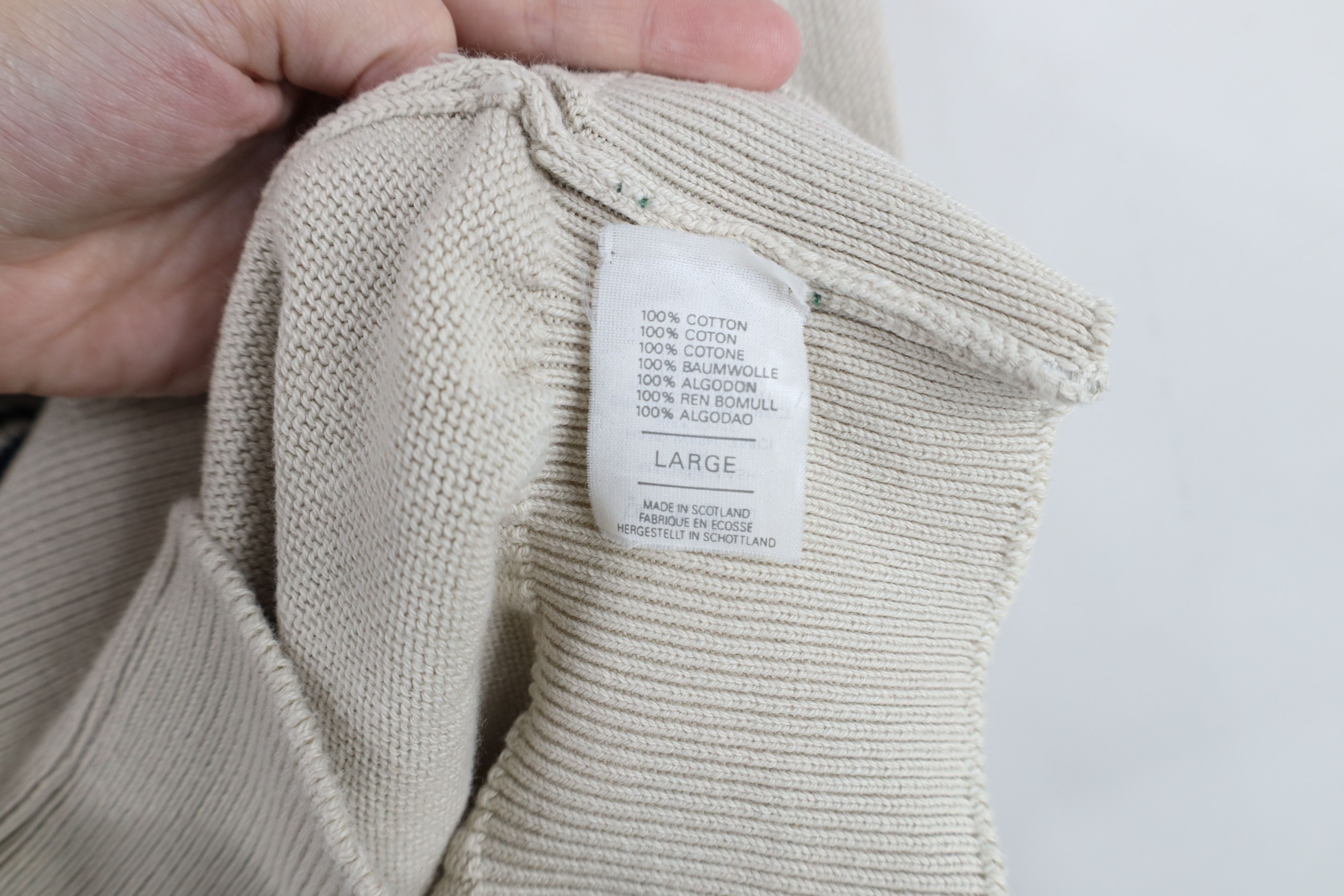 Vintage Vintage 90s Streetwear Cotton Knit V-Neck Sweater Golf Size US L / EU 52-54 / 3 - 7 Thumbnail