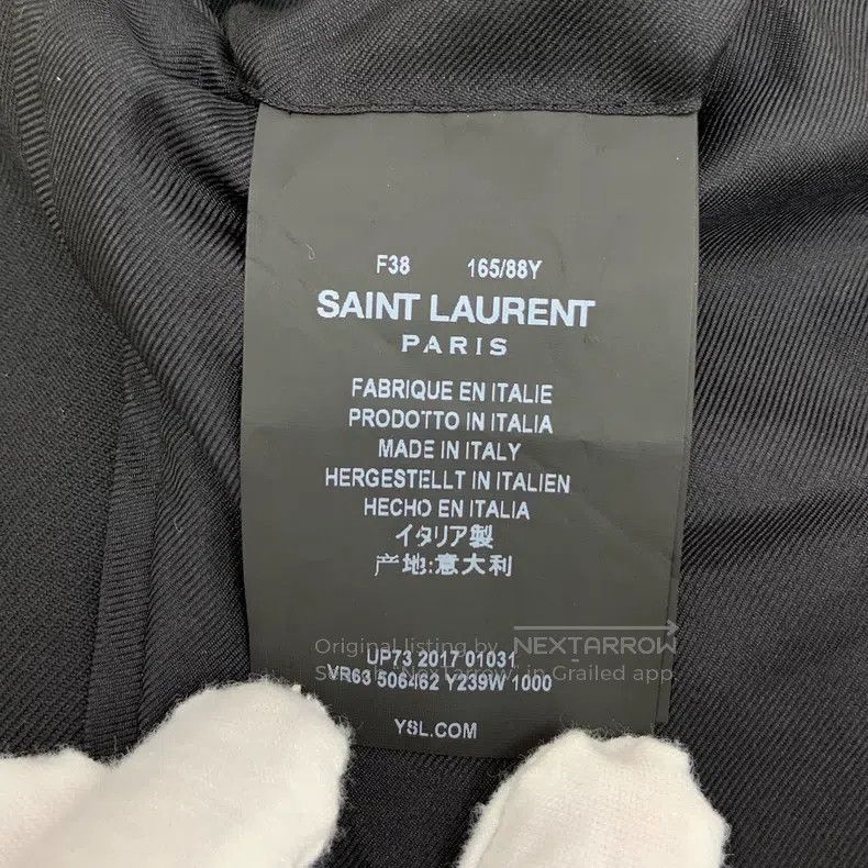 Saint Laurent Paris Saint Laurent Paris Black Gold Embroidered Wool Notched La Size XS / US 0-2 / IT 36-38 - 6 Thumbnail