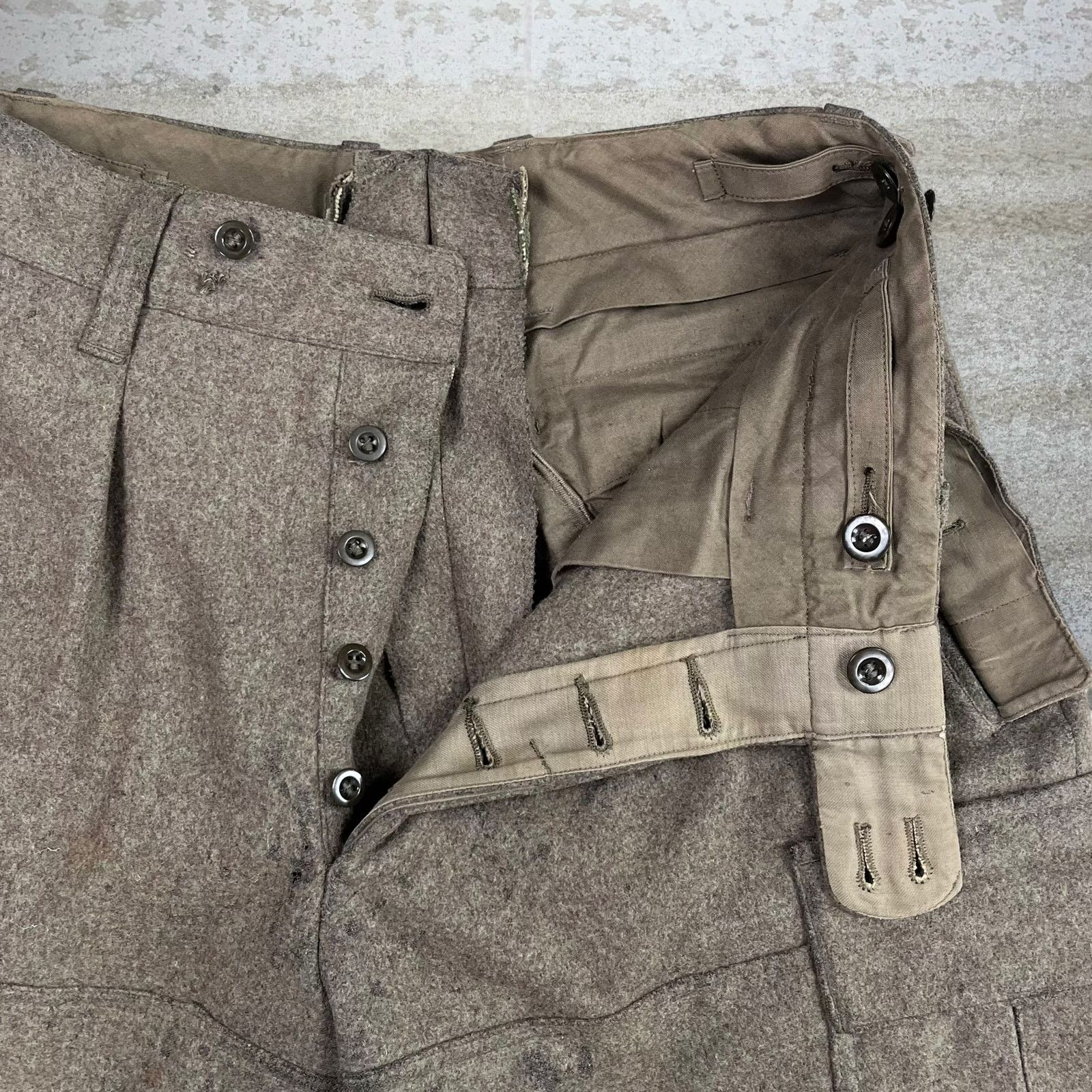 Japanese Brand × Vintage Crazy True Vintage 50s German Army Cargo Pants Green Baggy Size US 30 / EU 46 - 5 Thumbnail