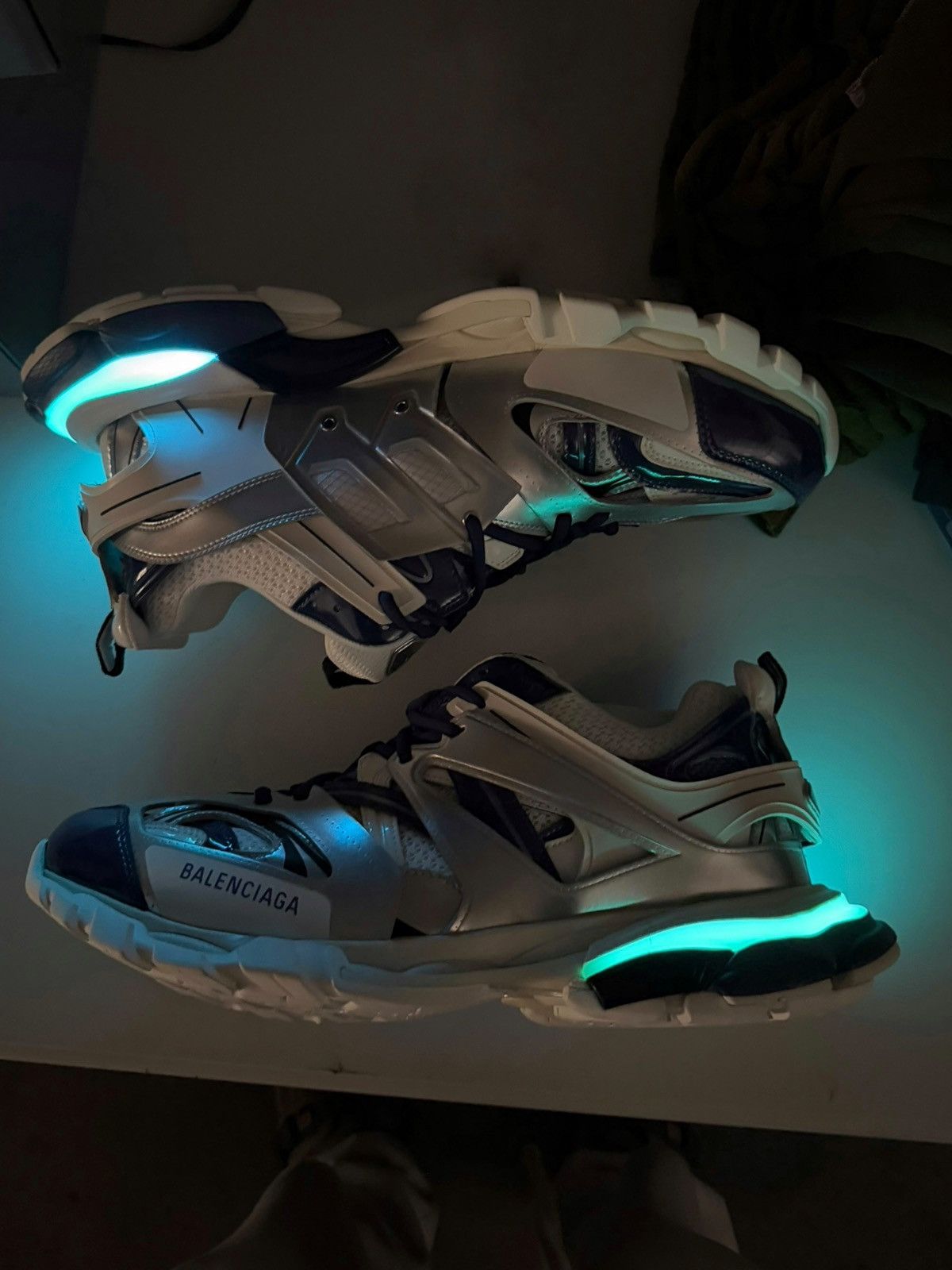 Balenciaga Track LED LIGHT Sneaker Silver Blue Metallic Size US 7 / EU 40 - 4 Thumbnail