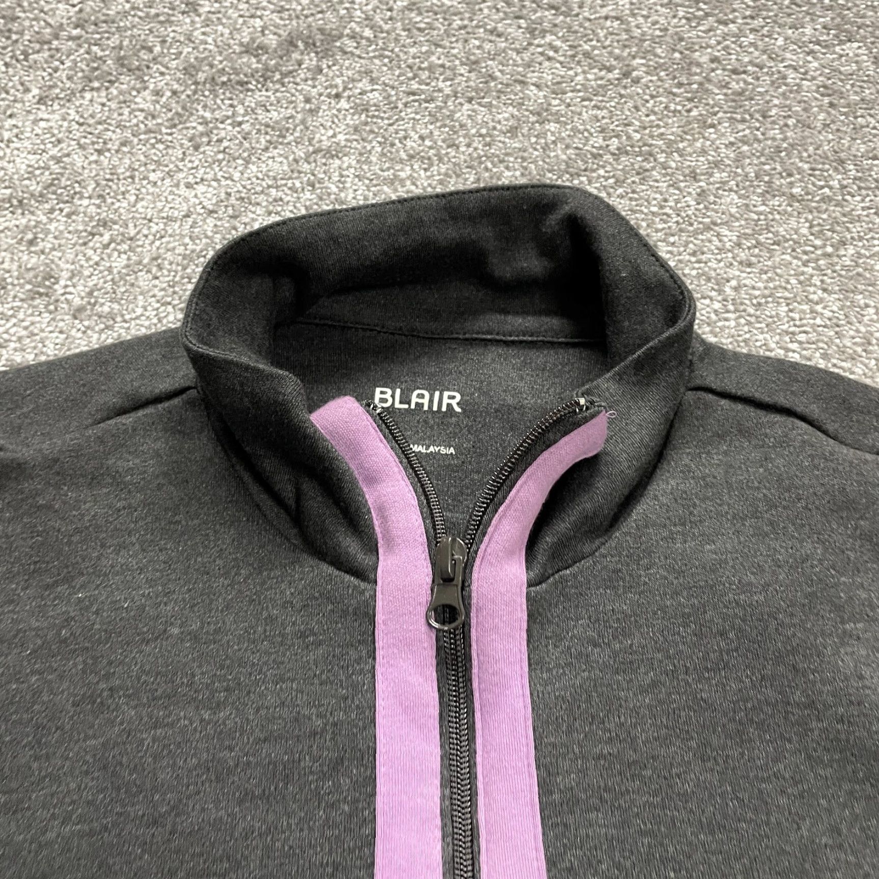Blair Blair Bomber Jacket Womens M Gray Purple Full Zip High Neck Pockets Casual Size M / US 6-8 / IT 42-44 - 3 Thumbnail