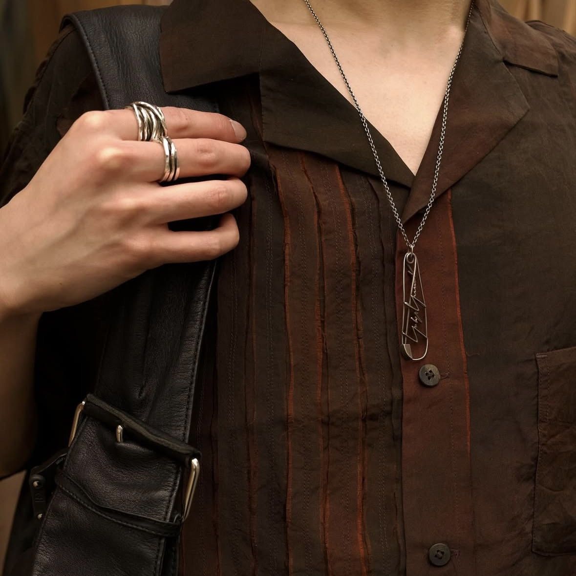 Yohji Yamamoto Pour Homme SS19 Safety Pin Brooch Necklace .925 silver Size ONE SIZE - 11 Thumbnail