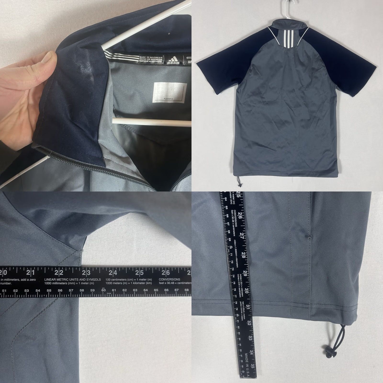 Adidas Adidas Soccer Windbreaker Shirt Mens M Gray Short Sleeve Casual Football Size US M / EU 48-50 / 2 - 8 Thumbnail