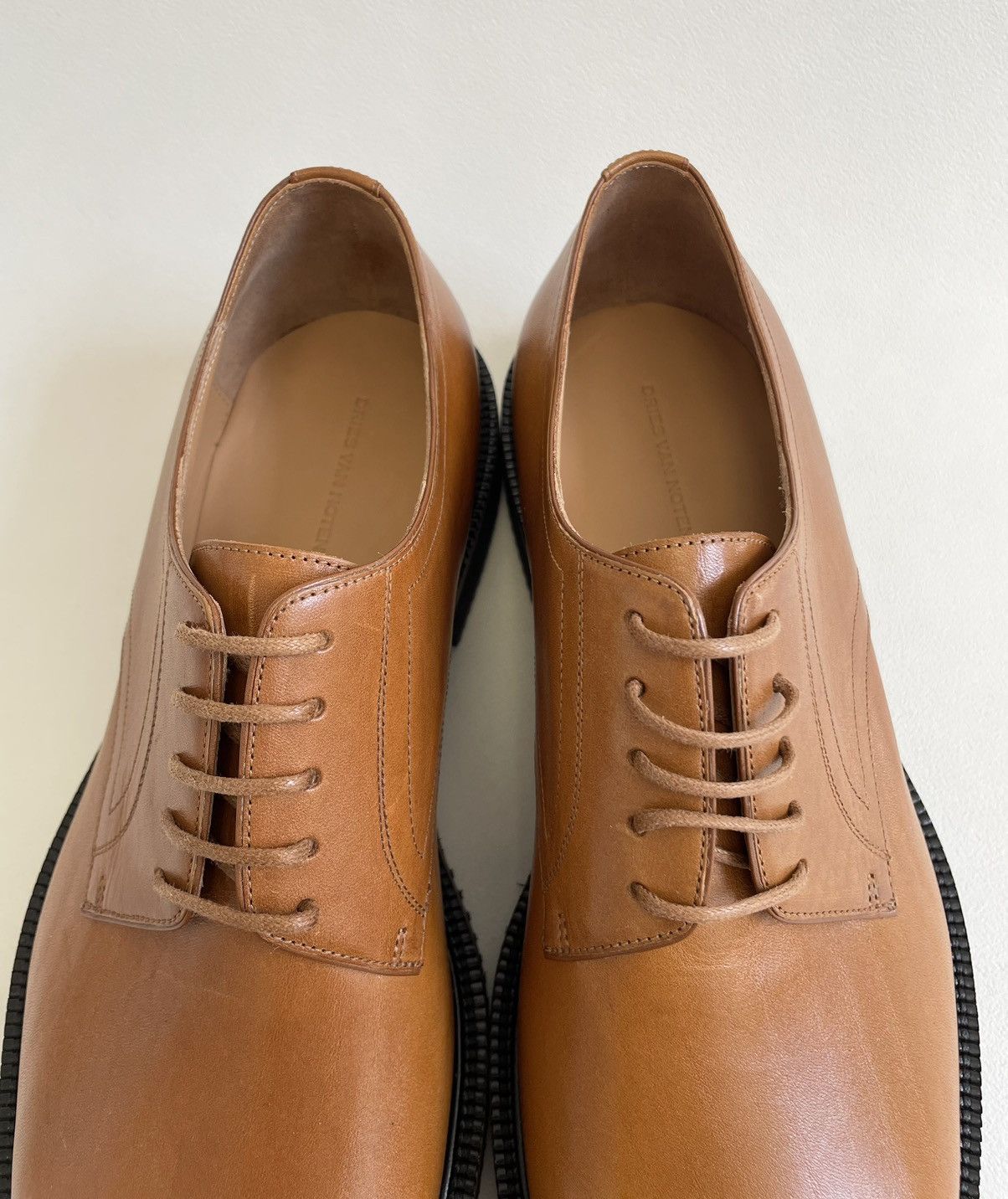 Dries Van Noten S/S 20 Tan Leather Derby Shoes Size US 9 / EU 42 - 5 Thumbnail