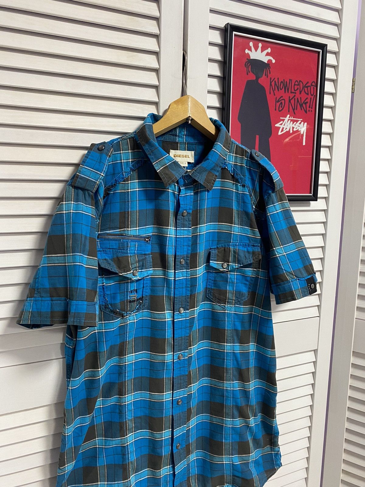 Diesel Vintage Shirt Tee Button Up Diesel Army Pocket Patch Retro Size US L / EU 52-54 / 3 - 2 Thumbnail