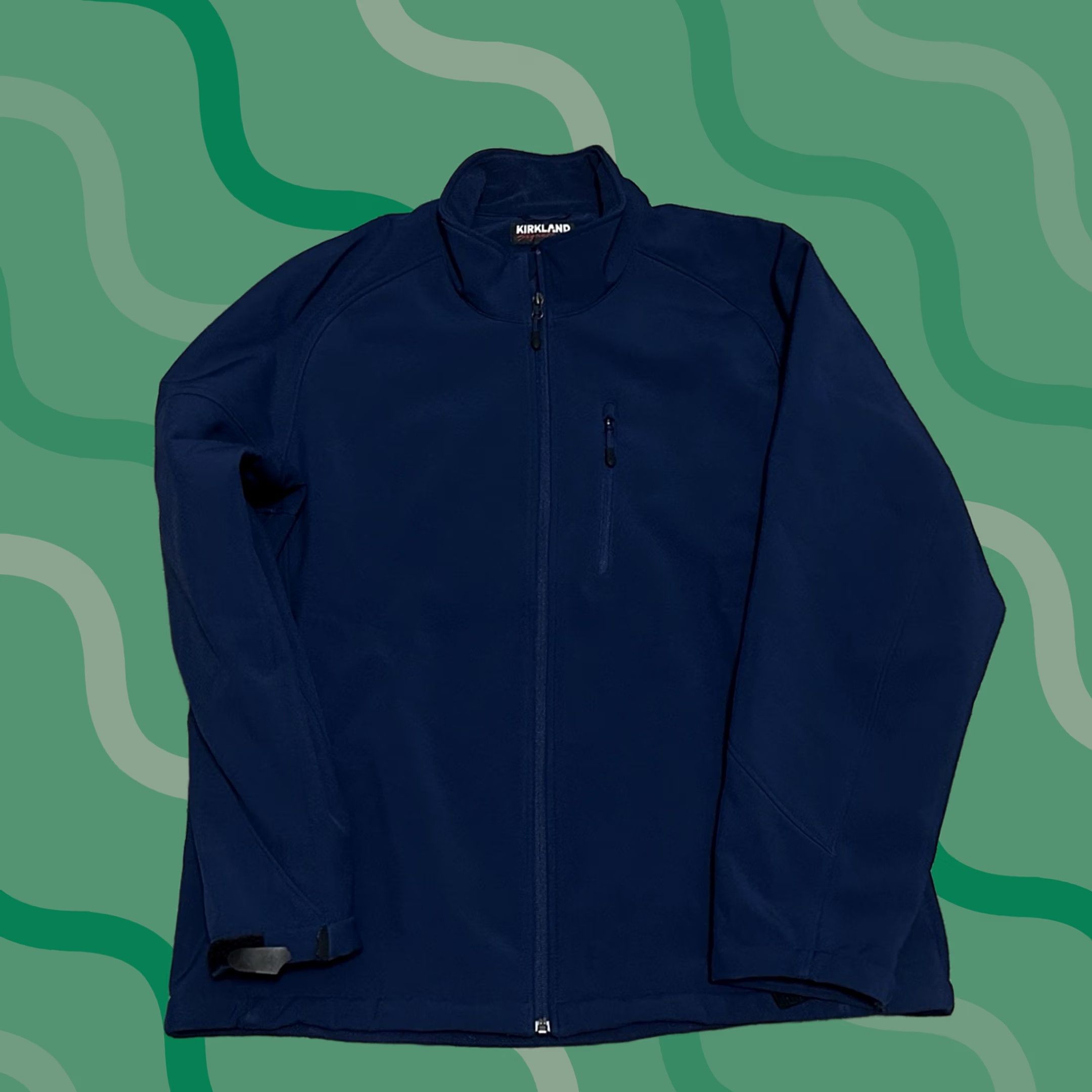 Vintage Kirkland Signature Jacket Men's L Softshell Full Zip Windbreaker Outdoor Blue Solid Zip Logo Men's Regular Fit Size US L / EU 52-54 / 3 - 1 Thumbnail