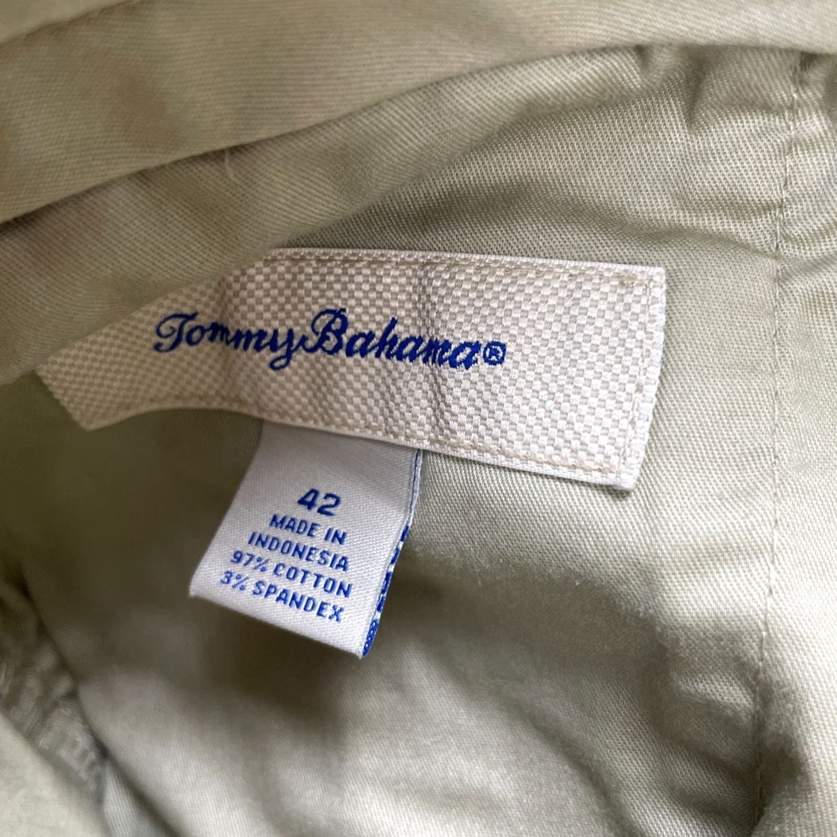 Tommy Bahama Tommy Bahama Shorts Mens 42 Beige Boracay Chino Cotton Stretch Logo Tropical Beach Casual Affordable Regular Mens Size US 42 / EU 58 - 4 Thumbnail