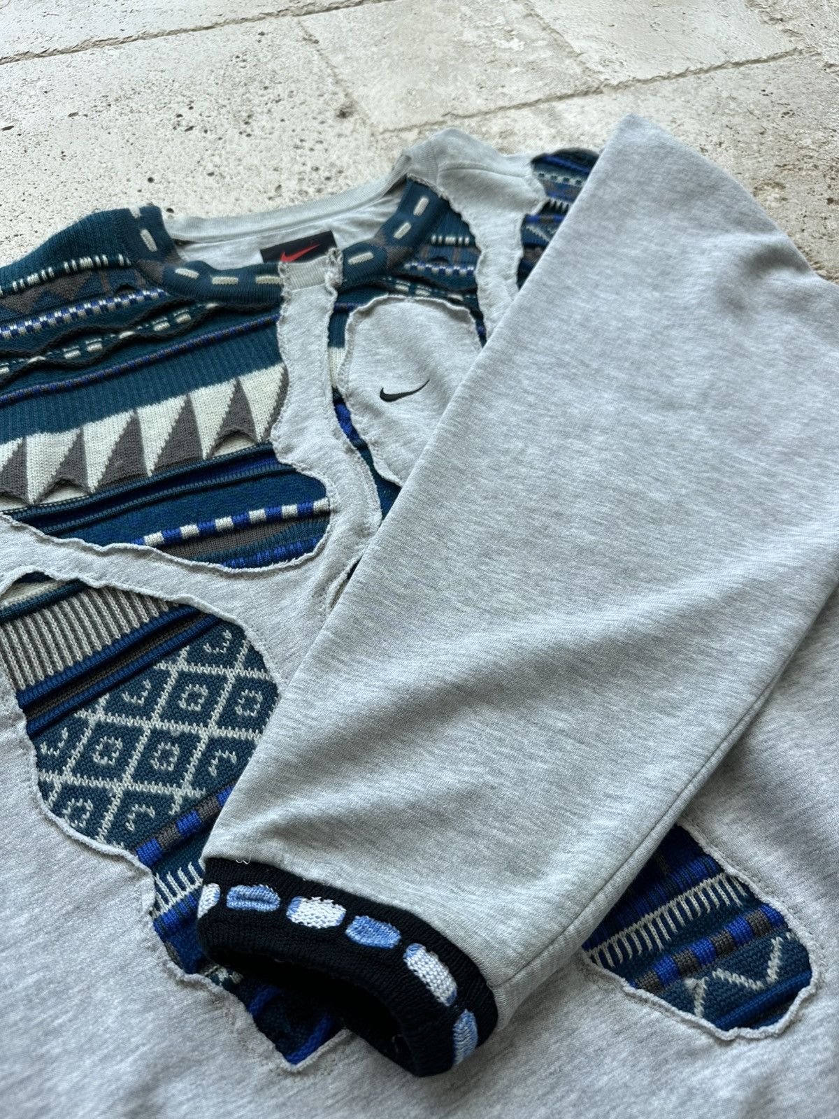 Nike Custom Nike Cut-and-Sew Patchwork Crewneck Size US L / EU 52-54 / 3 - 1 Thumbnail