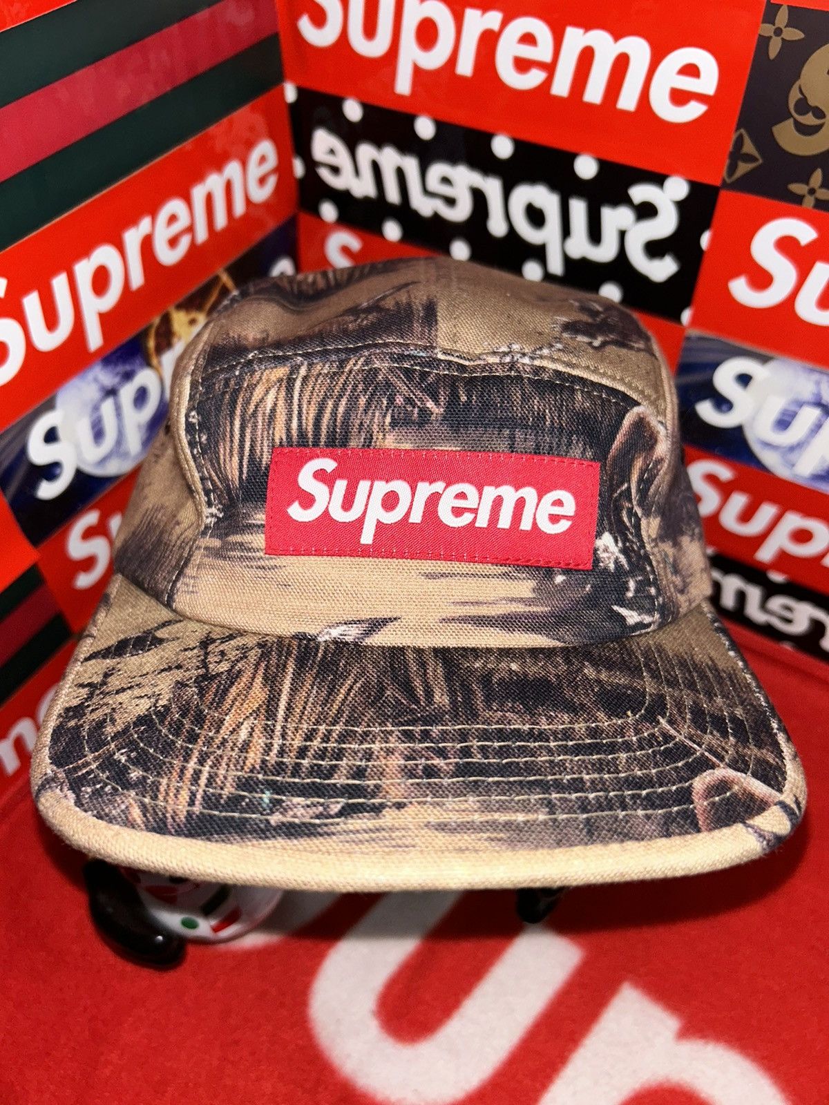 image of Supreme Dogs & Ducks Canvas Camp Cap Fw12 Hat in Brown, Men's