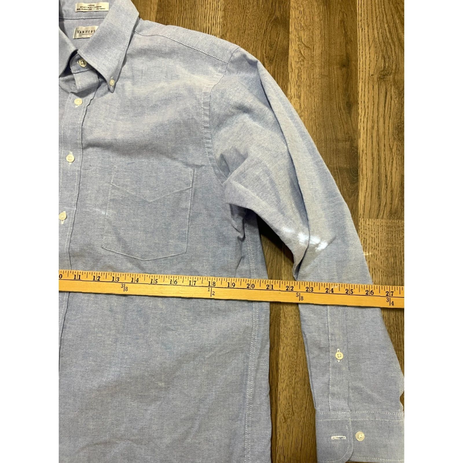 Van Heusen Van Heusen Shirt Men 15.5 32/33 Blue Button-Up Oxford Wrinkle Free Regular Size US L / EU 52-54 / 3 - 6 Thumbnail