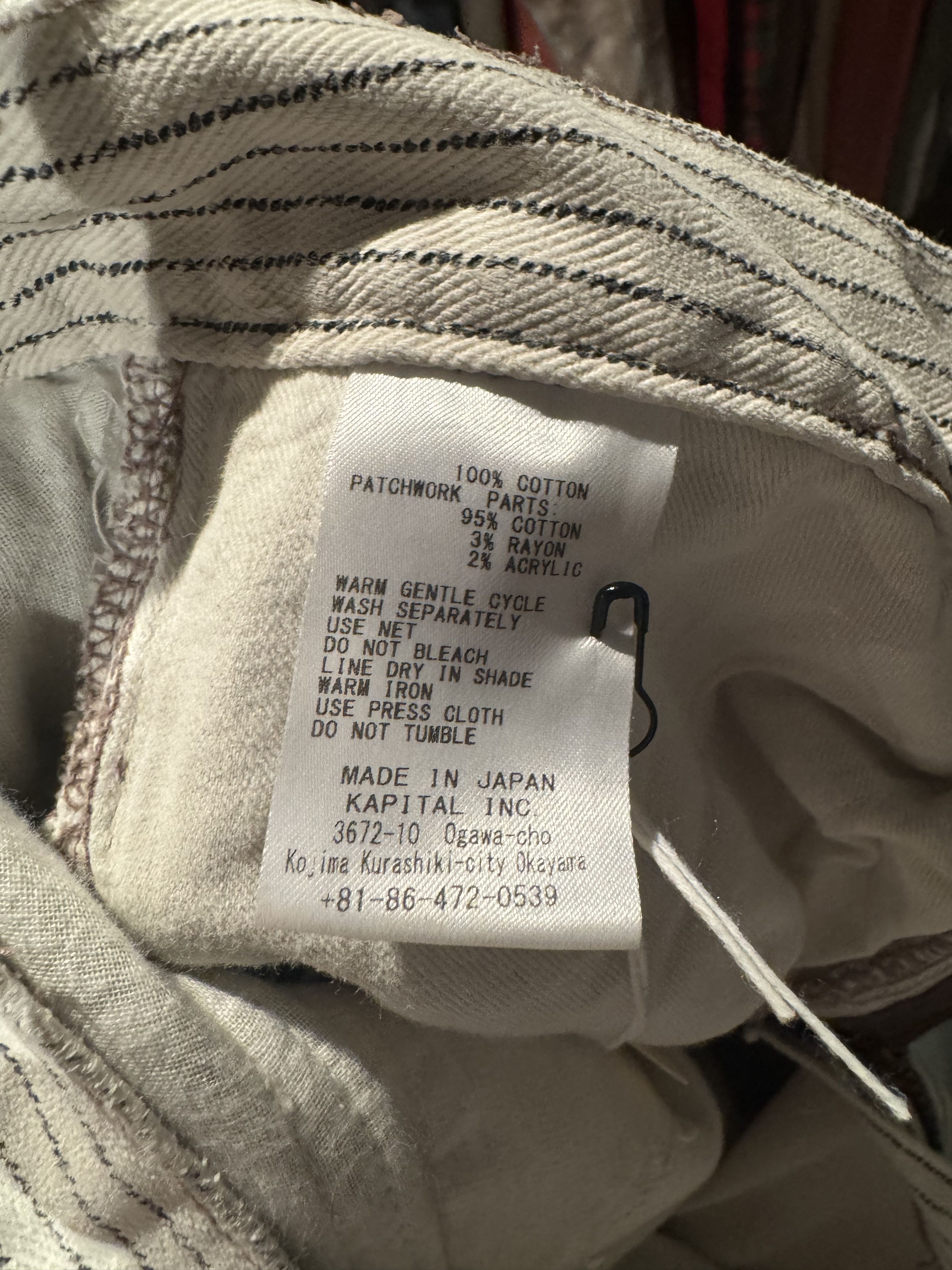 Kapital Kapital White Pinstripe Patchwork Denim Size 28" / US 6 / IT 42 - 7 Thumbnail