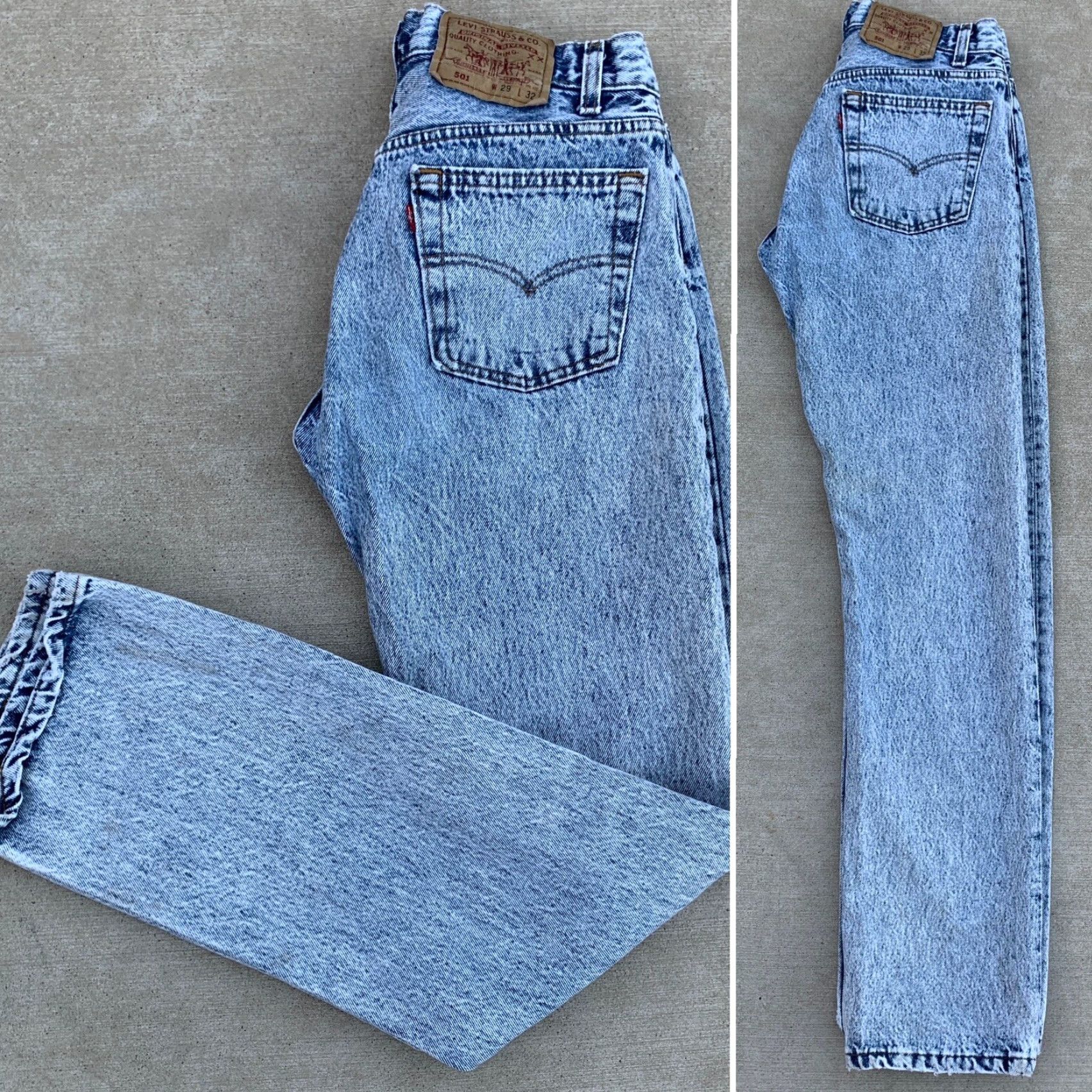 Levi's VINTAGE Levi’s 501 Jeans Button Fly Jeans Men Regular 29W 32L Blue Denim Cotton See Pics 501 Vintage Levi’s 90s? Size US 29 - 2 Thumbnail