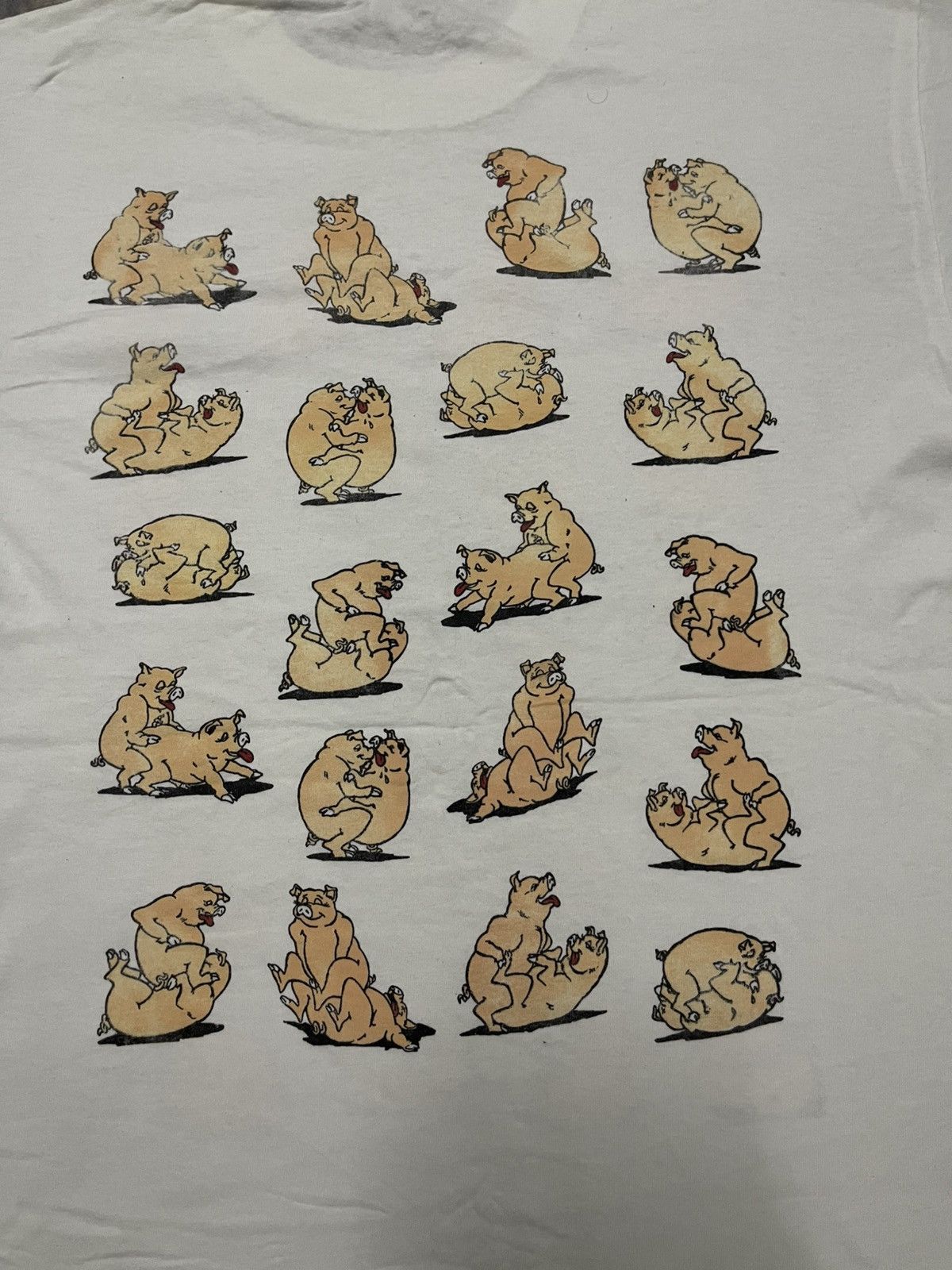 Vintage 90s FARM ANIMAL PIG ALL SEX POSITION FUNNY DESIGN Size US L / EU 52-54 / 3 - 13 Thumbnail
