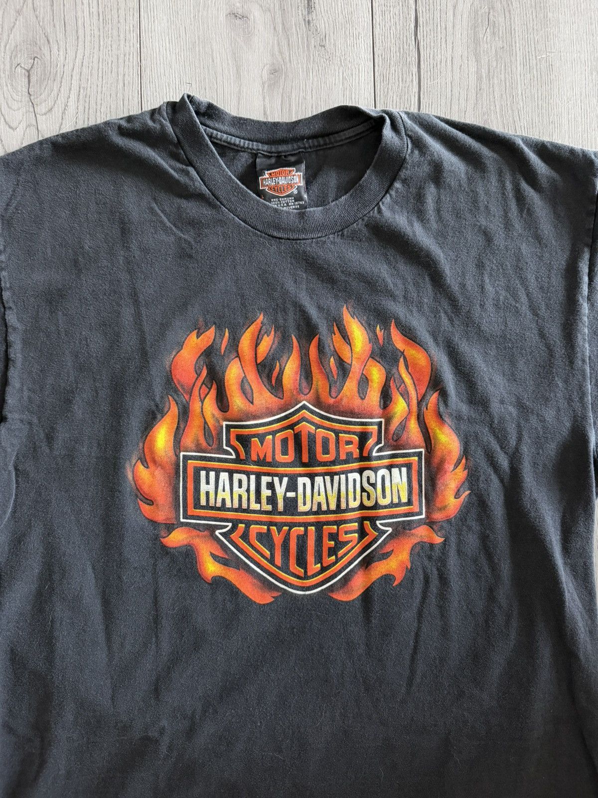 Harley Davidson Vintage 1999 Harley-Davidson Flame T-Shirt Size US L / EU 52-54 / 3 - 6 Thumbnail
