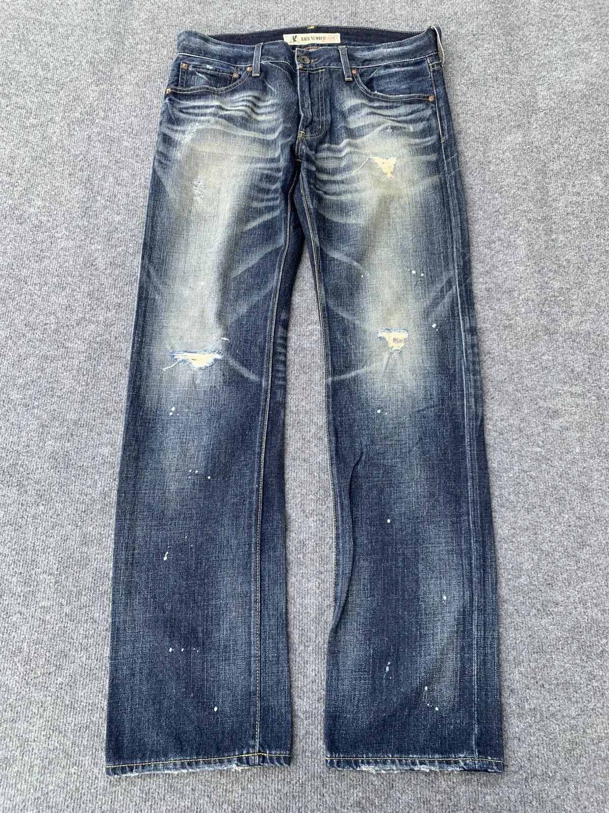 Japanese Brand Back number 01 faded jeans. Size US 34 / EU 50 - 1 Thumbnail