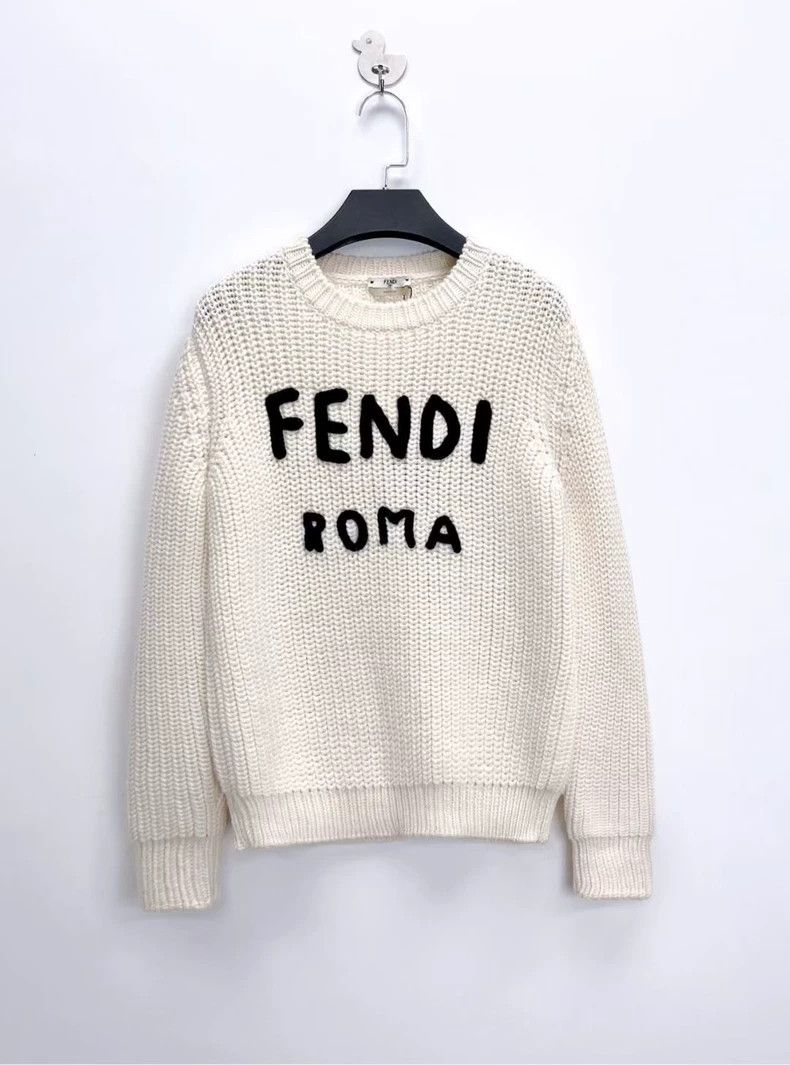 Fendi Fendi Roma Flocked Embroidery Letter Knit Sweater Size US M / EU 48-50 / 2 - 1 Thumbnail