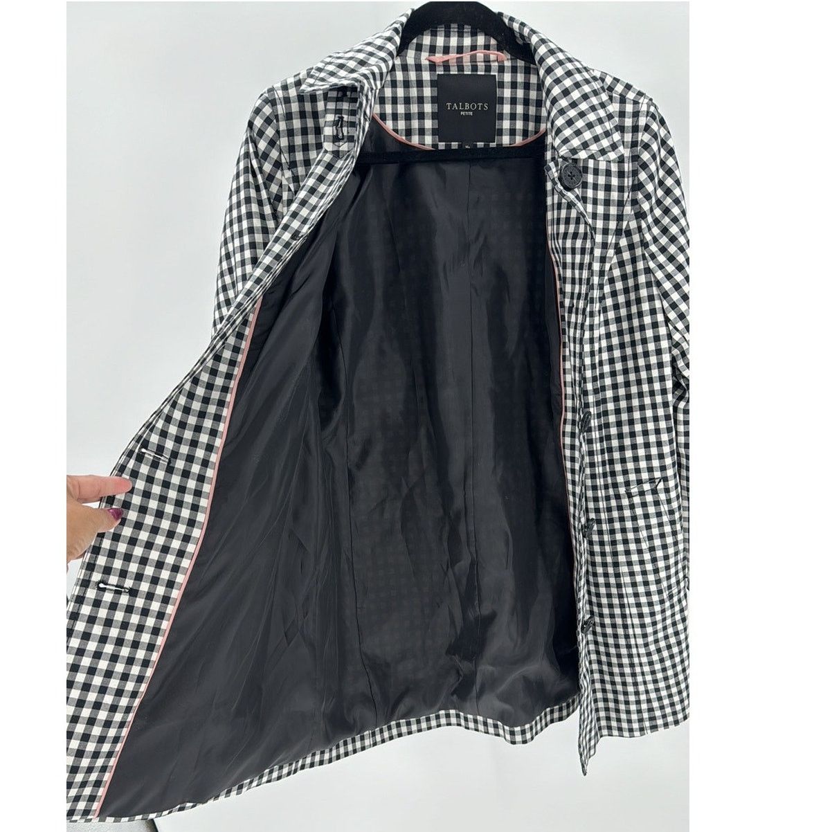 Other Talbots CLASSIC GINGHAM MAC black white water resistant MP Size M / US 6-8 / IT 42-44 - 5 Thumbnail