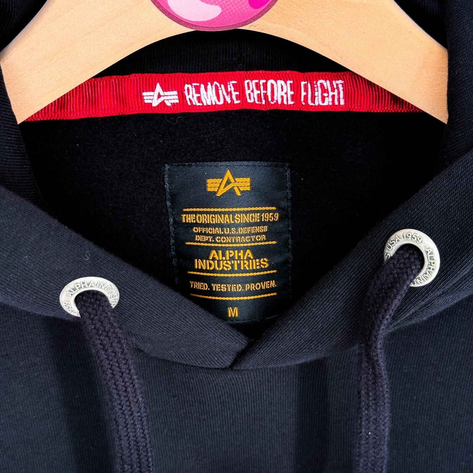 Alpha Industries Alpha Industries NASA Hoodie Pull Tag Black Pullover Mens M Size US M / EU 48-50 / 2 - 4 Thumbnail