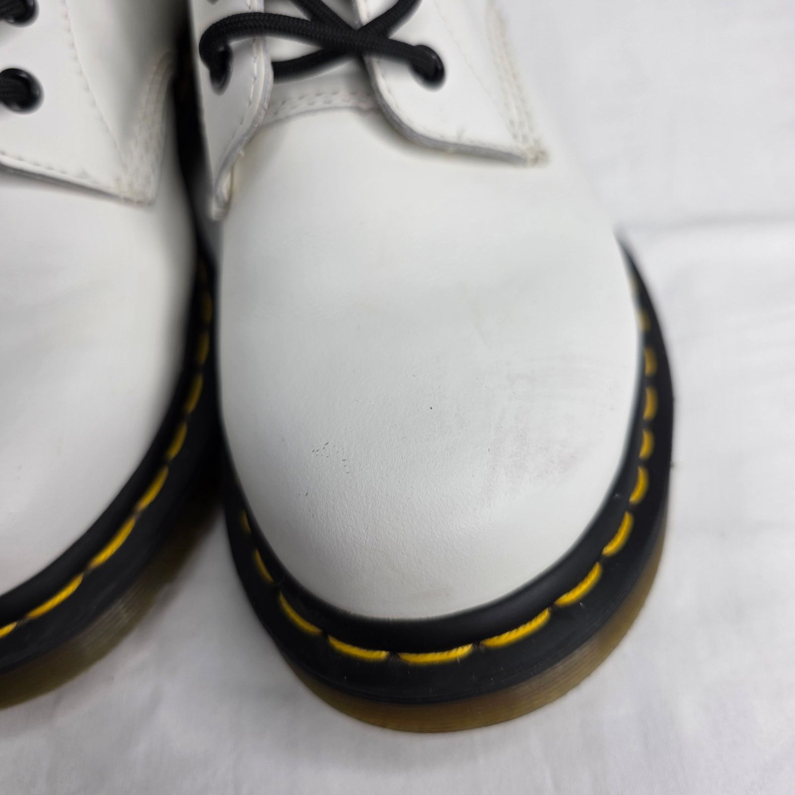 Dr. Martens Dr Martens Women's White Smooth Leather Combat Lace Up Boots Size US 9 / IT 39 - 5 Thumbnail
