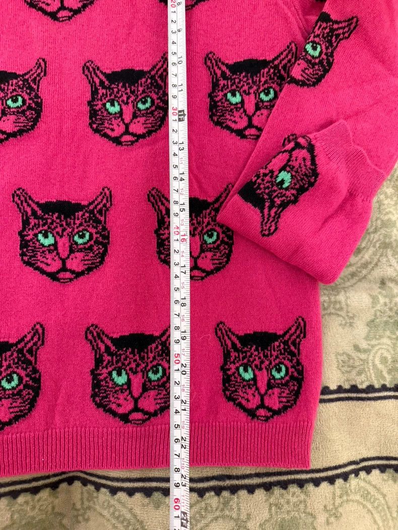 Gucci Gucci Cat pattern knitted wool sweater 2502-Nextarrow Size US XS / EU 42 / 0 - 5 Thumbnail