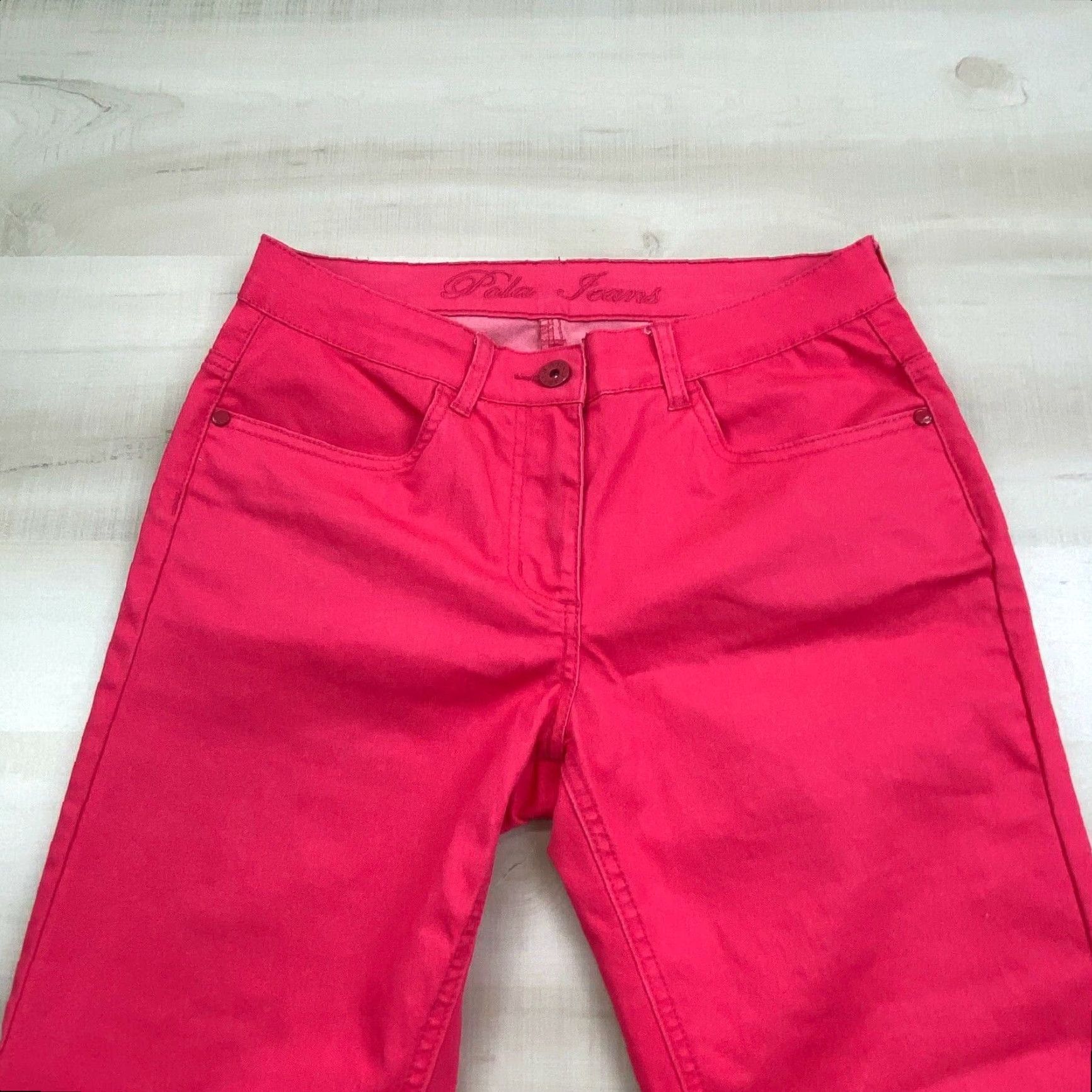 Vintage Pola Jeans Women's Pink Cropped Mid Rise Stretch Jeans Size 28 Size 28" / US 6 / IT 42 - 2 Thumbnail