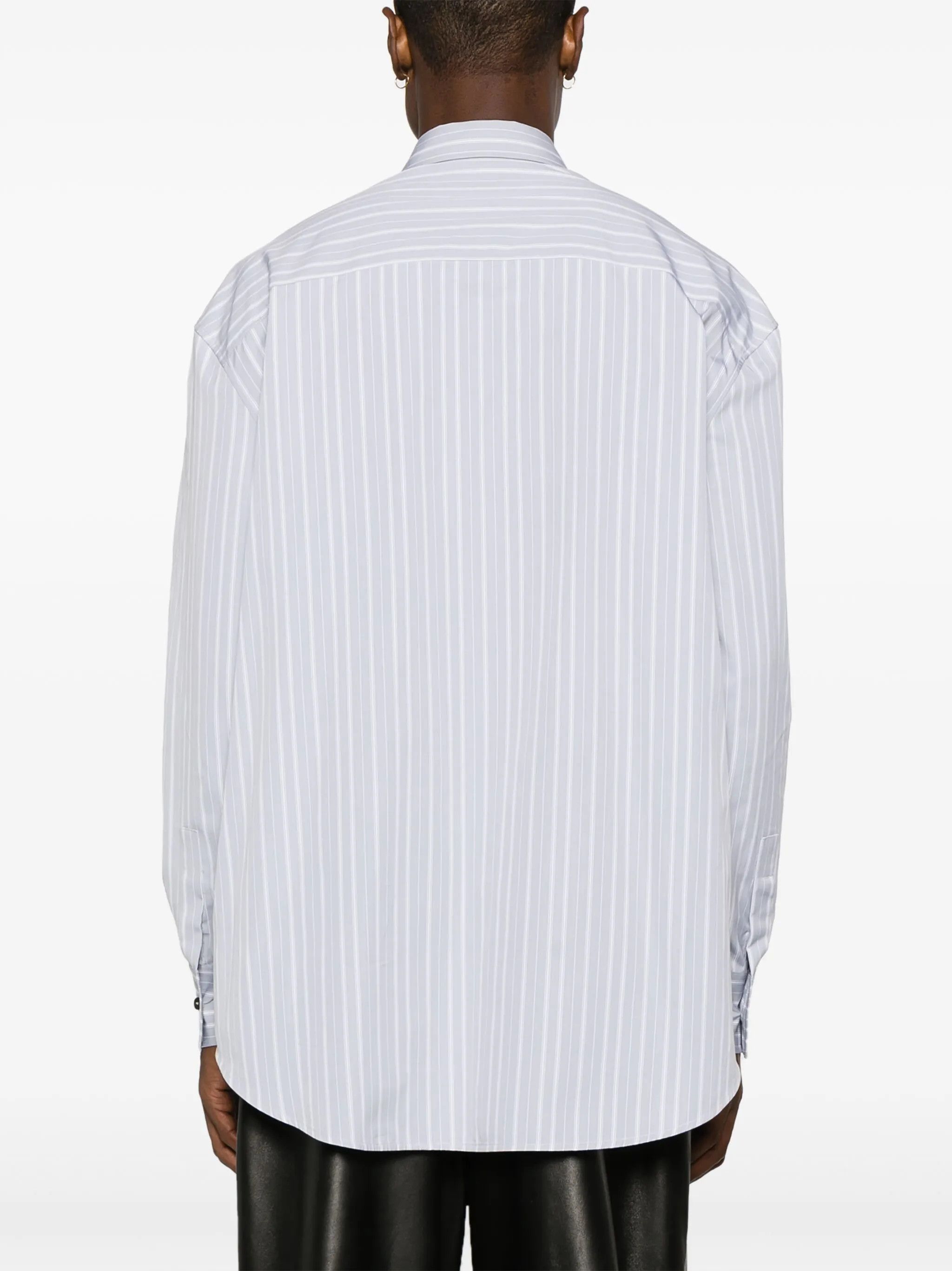 Off-White o1y0325 Logo Striped Shirt in Grey/White Size US S / EU 44-46 / 1 - 4 Thumbnail