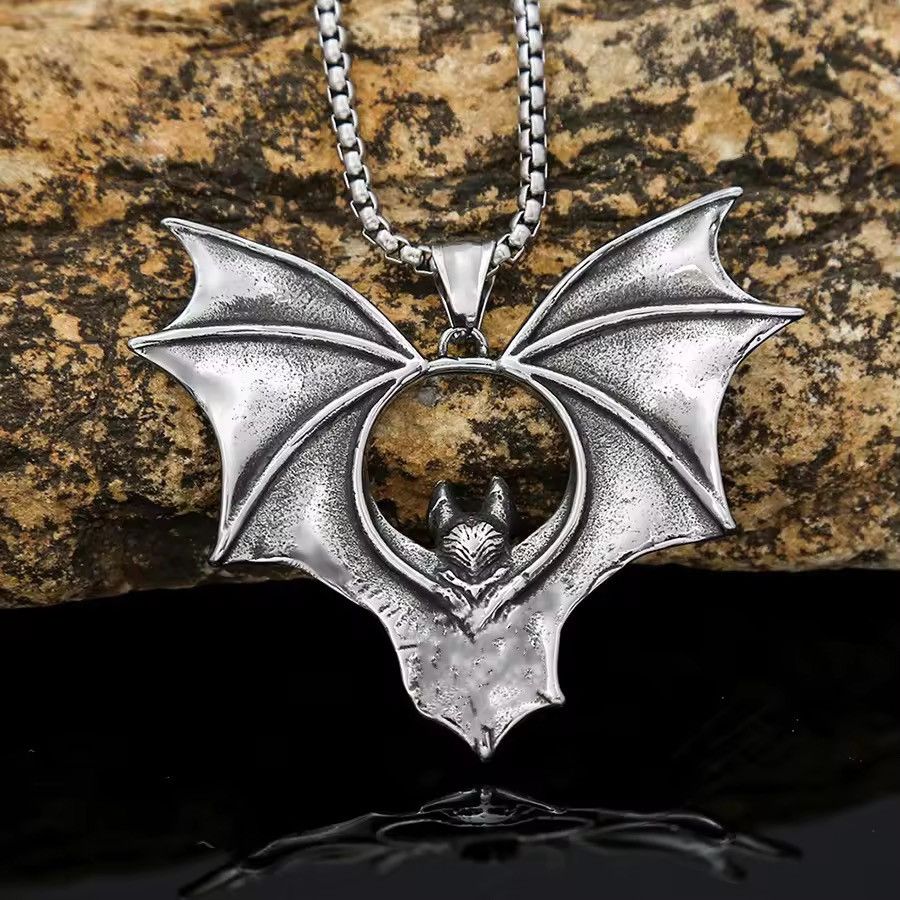 Jewelry Goth Punk Grunge Bat Pendant Chain Necklace Size ONE SIZE - 3 Thumbnail
