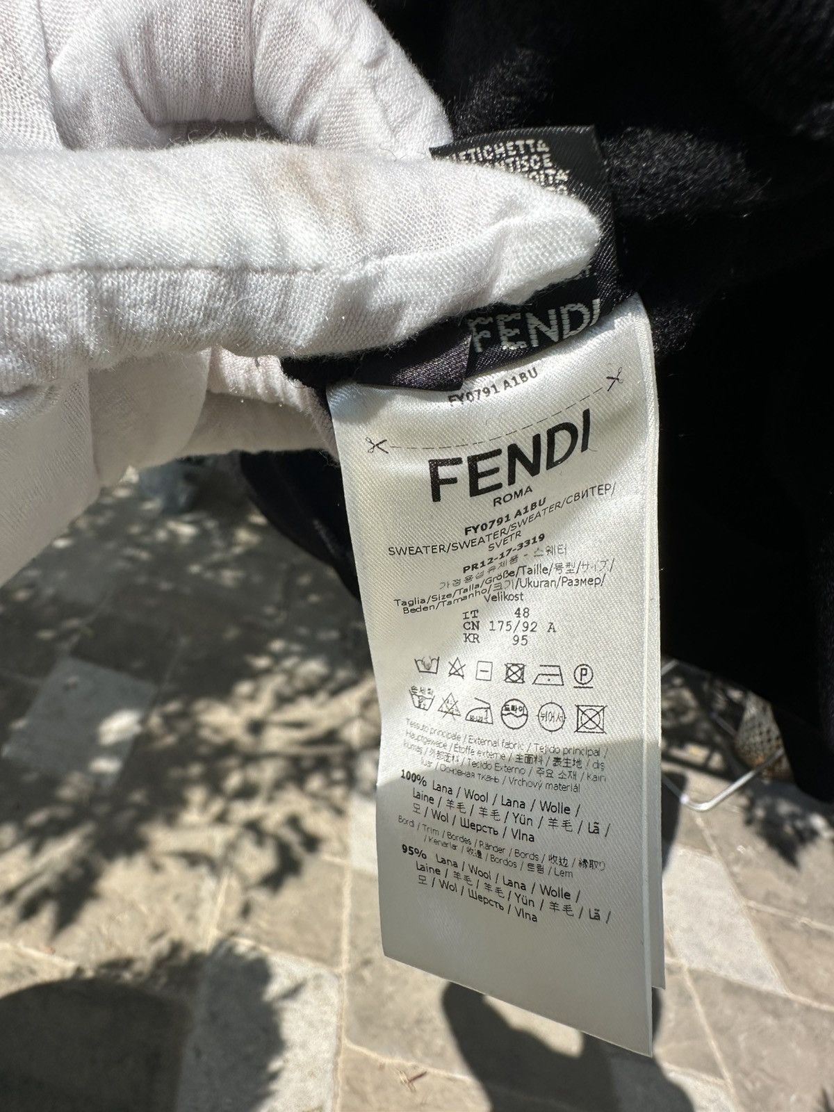 Fendi Fendi Black Shadow Logo-Embroidered Jersey Sweatshirt Size US M / EU 48-50 / 2 - 5 Thumbnail