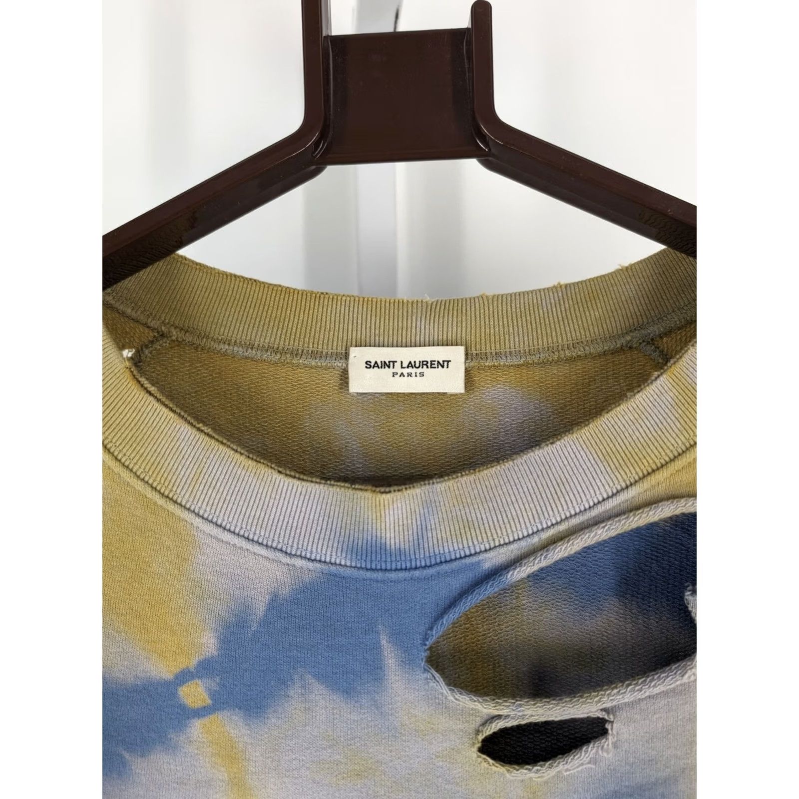 Yves Saint Laurent Saint Laurent Sweatshirt XL Multicolor Grunge Pullover Men Long Sleeve Tie-dye Runway Look 22 Thrashed Size US XL / EU 56 / 4 - 3 Thumbnail
