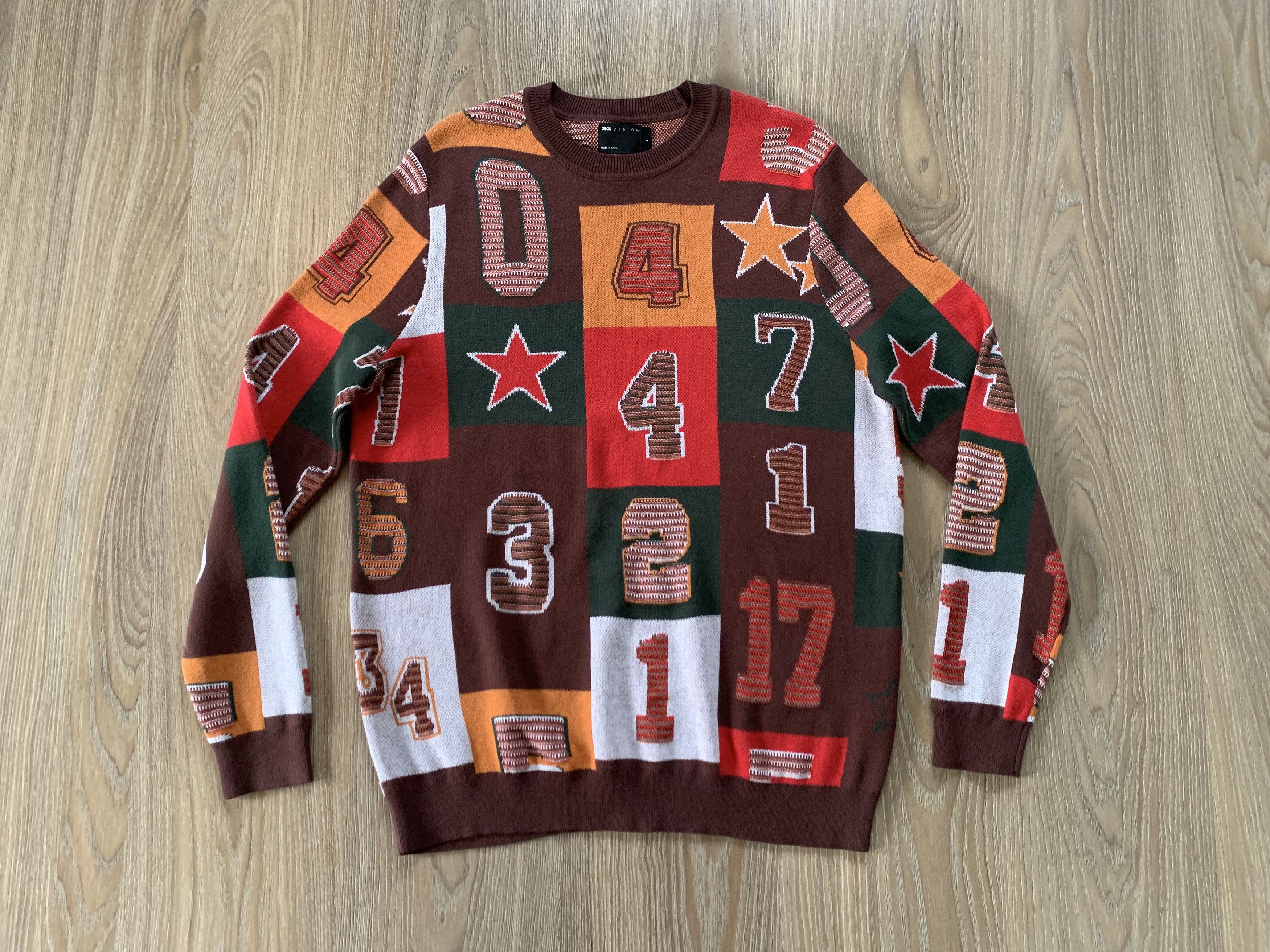 Asos ASOS Multicolor Number Printed Sweater Size US S / EU 44-46 / 1 - 2 Thumbnail