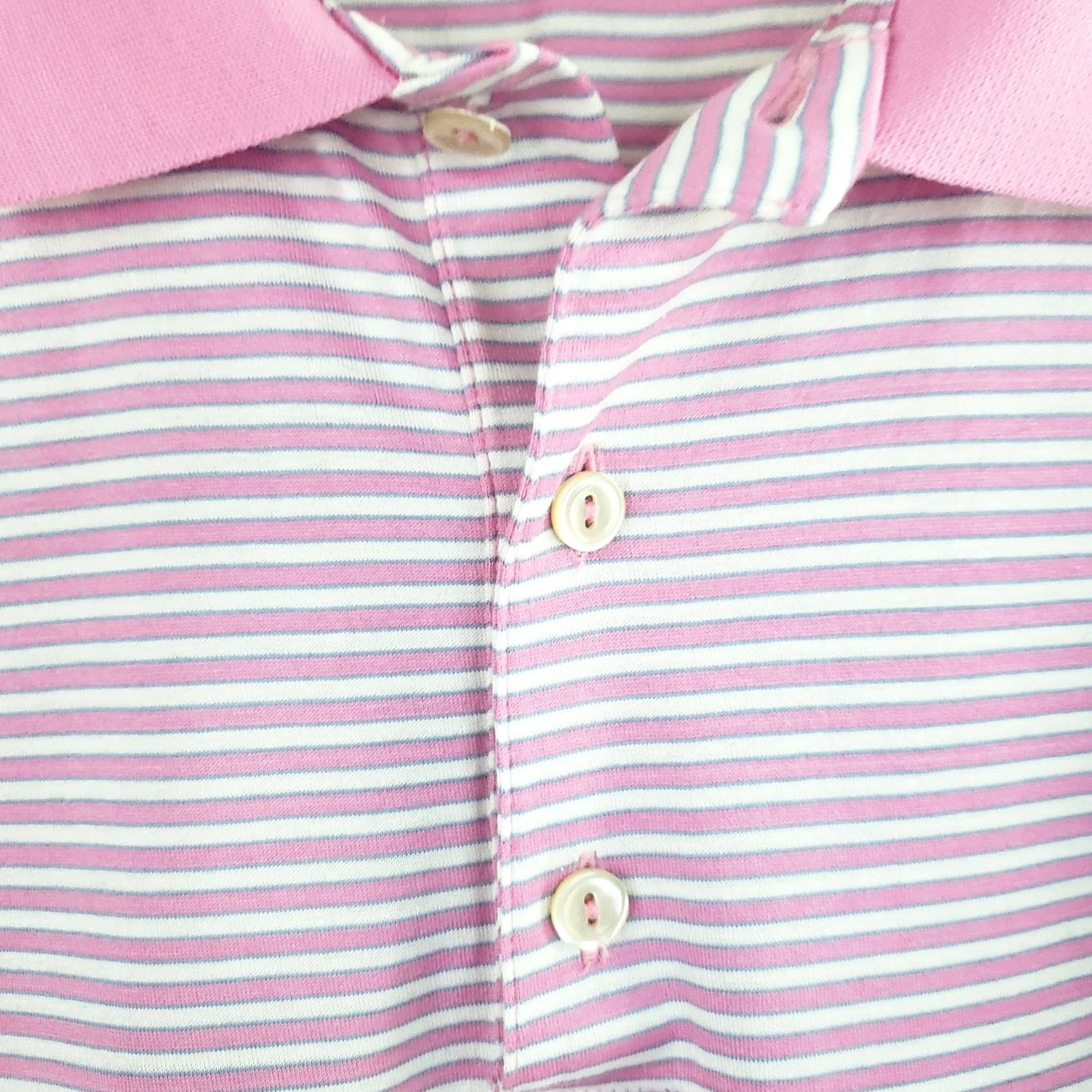 Peter Millar Peter Millar Polo Shirt Mens L Pink Striped Logo 100% Cotton Golf Casual Shirt Ladies? Size US L / EU 52-54 / 3 - 6 Thumbnail