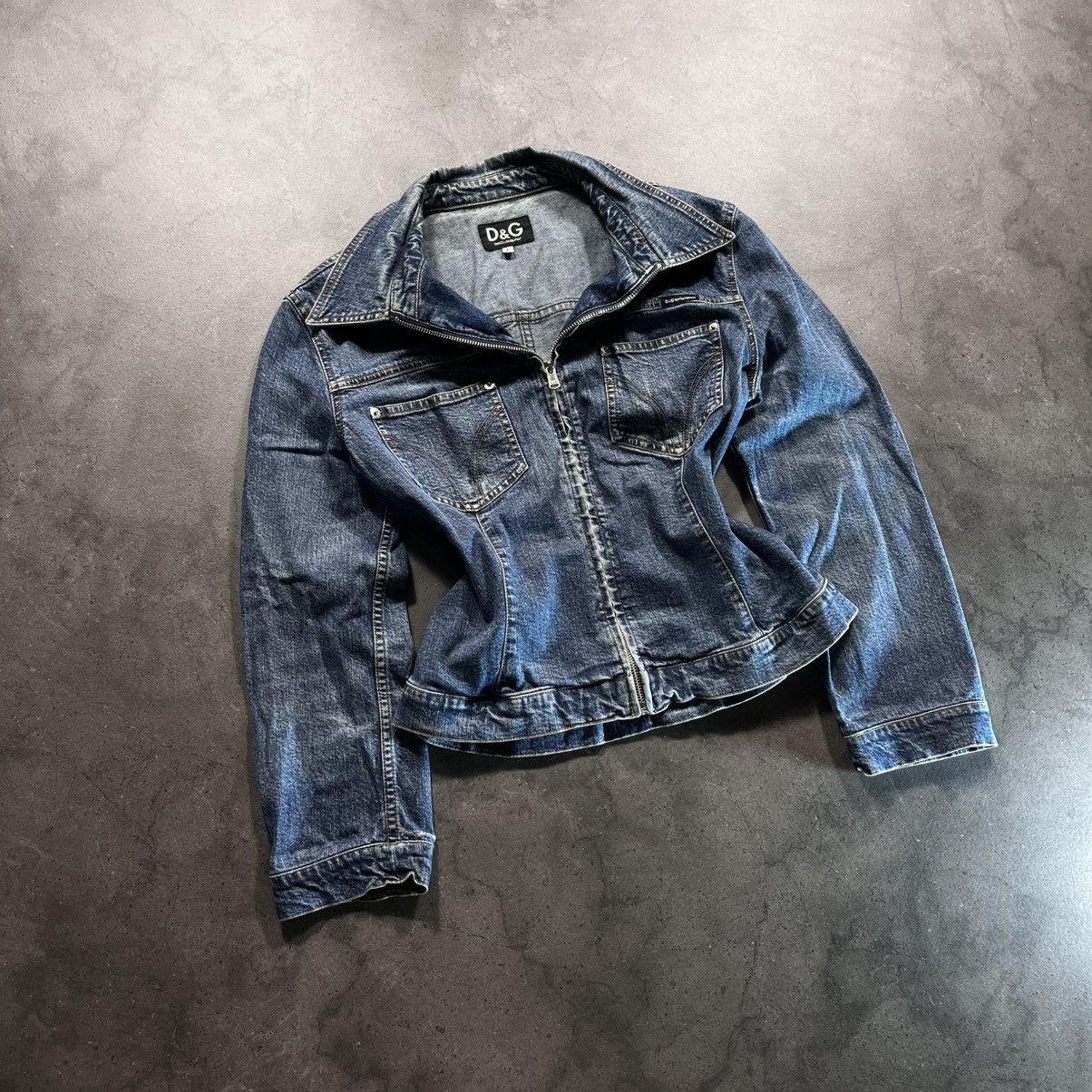 Dolce & Gabbana Archive 2000s Dolce Gabbana D&G Denim Biker Zip Jacket Size US S / EU 44-46 / 1 - 2 Thumbnail