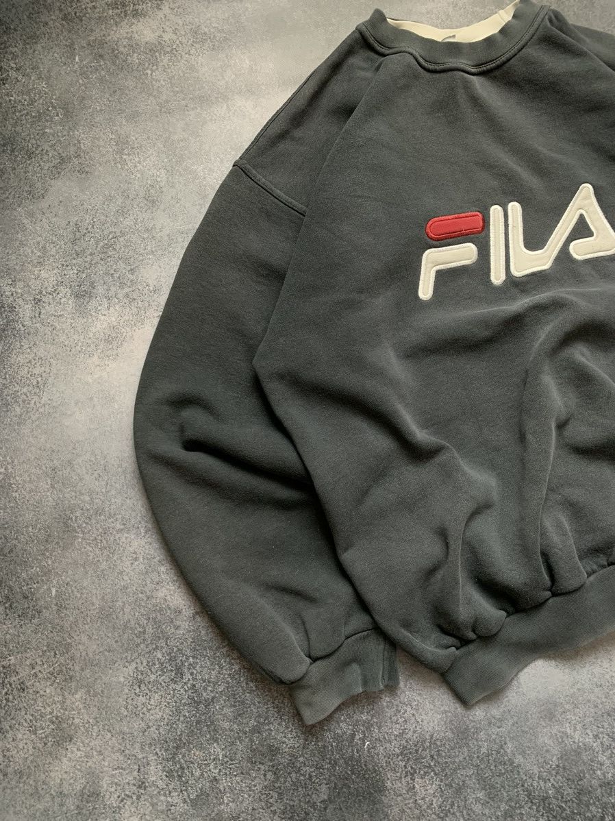 Fila × Vintage Vintage Y2K Fila Heavy Cotton Center Logo Boxy Sweatshirt Size US XL / EU 56 / 4 - 2 Thumbnail