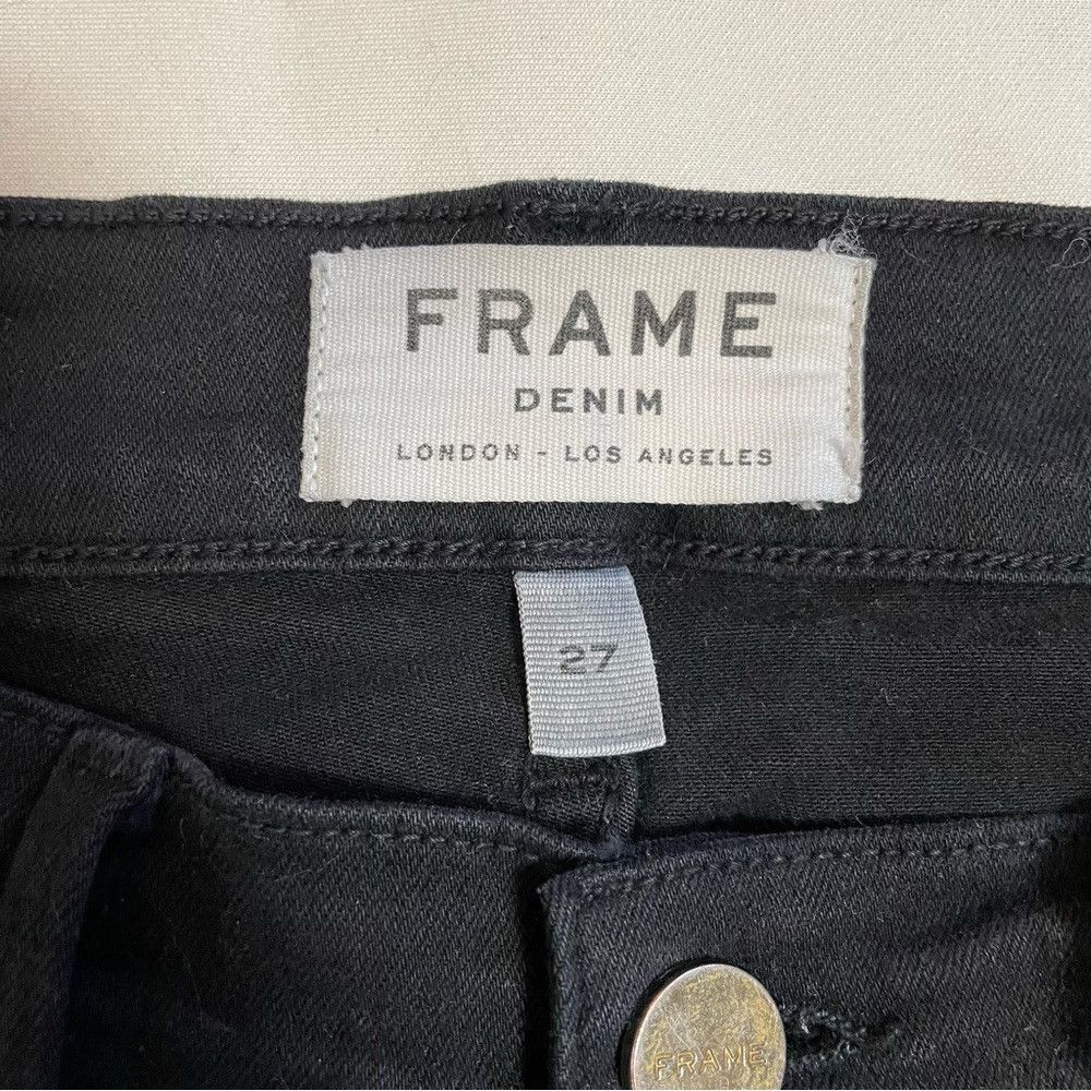 Frame FRAME Le Skinny de Jeanne Mid-Rise Black Jeans Size 27 Size 27" / US 4 / IT 40 - 5 Thumbnail
