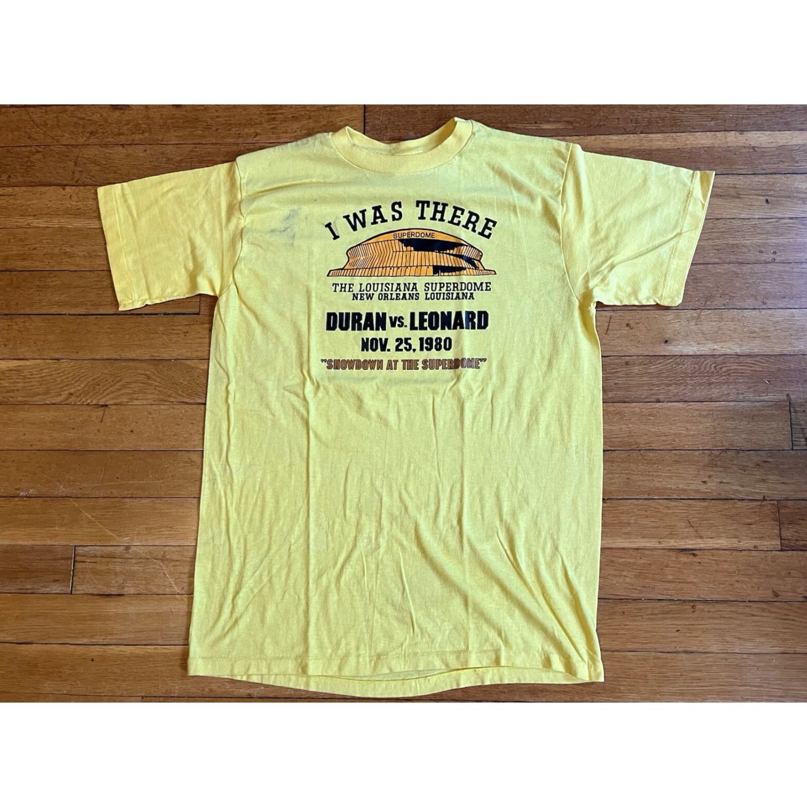 Sugar VINTAGE Sugar Ray Leonard vs Roberto Duran No Mas Shirt M Men’s XL (Fits M) Yellow T-Shirt Size US M / EU 48-50 / 2 - 2 Thumbnail