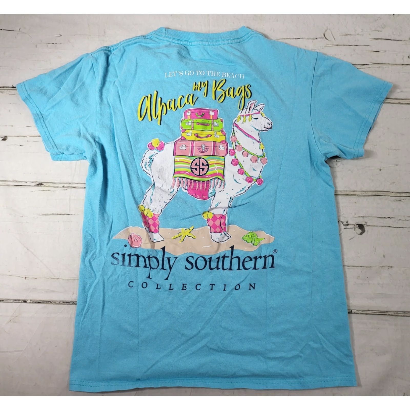 Vintage Simply Southern Collection Alpaca my Bags Blue Short Sleeve T-Shirt Womens S Size S / US 4 / IT 40 - 3 Thumbnail
