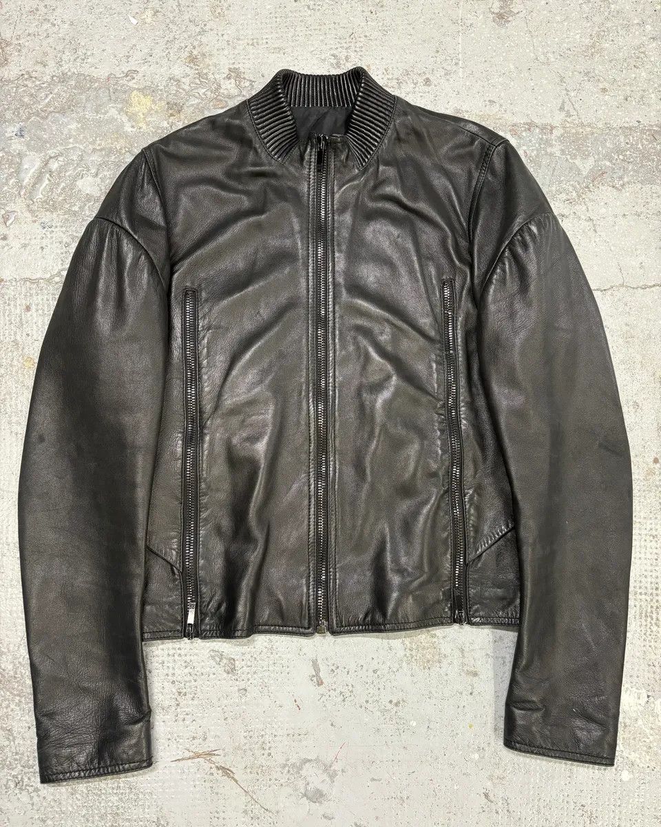 AW2012 Givenchy Black Bomber Zip Leather Jacket
