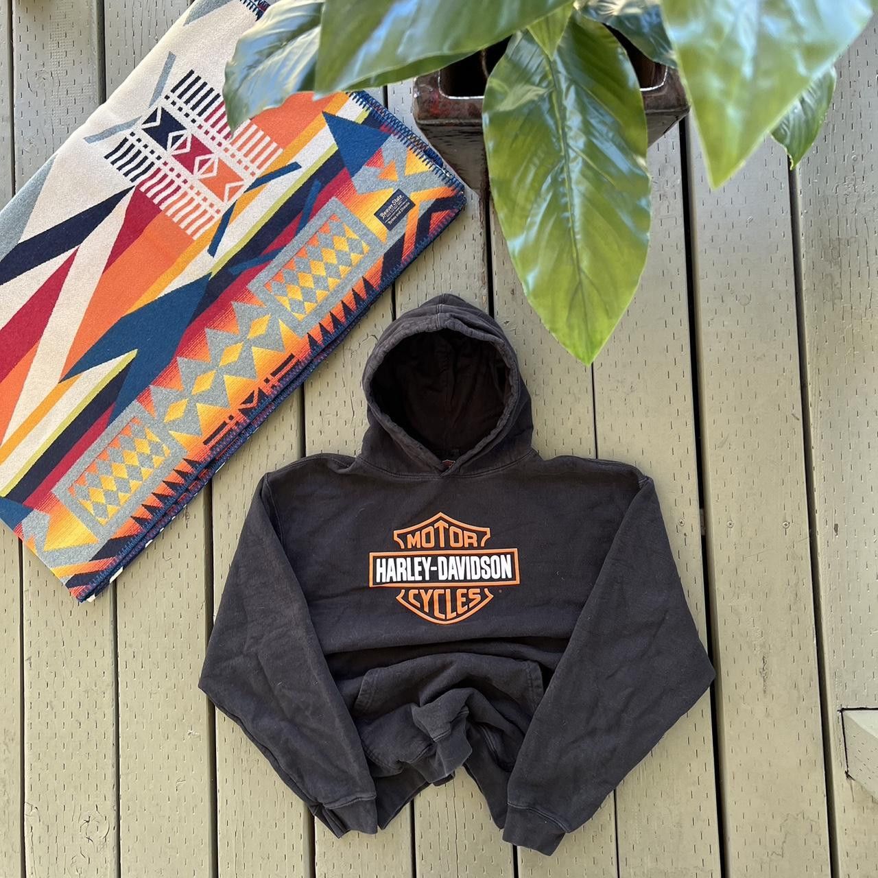 Harley Davidson Vintage Harley Davidson Black Boxy Hoodie Y2K size M Size US M / EU 48-50 / 2 - 3 Thumbnail