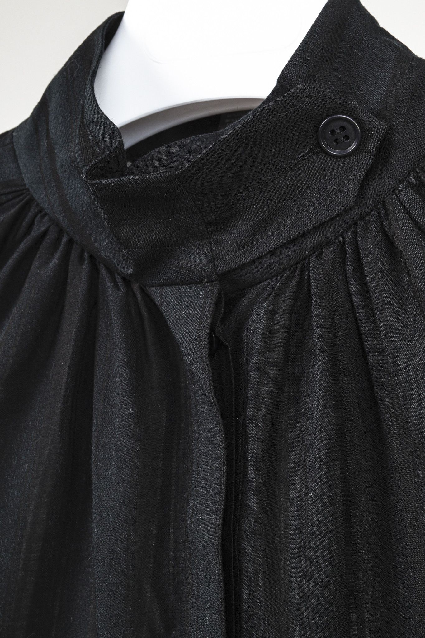 SMYTHE Smythe Black Striped Stand-Collar Buttoned-Henley Blouse Size XS / US 0-2 / IT 36-38 - 6 Thumbnail