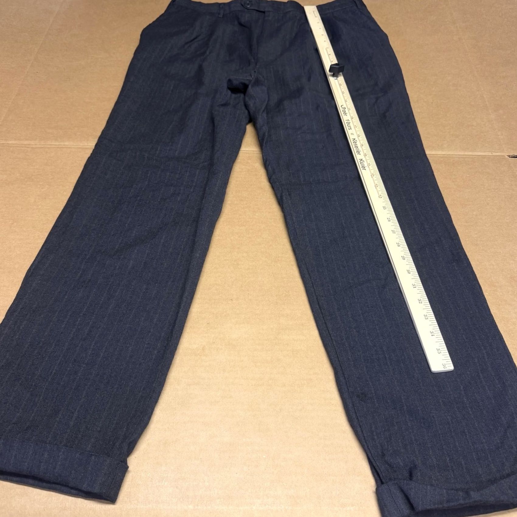 Vintage Turnbury Mens 38x32 Gray Wool Pants - Formal Dress Slim Fit Size US 38 / EU 54 - 4 Thumbnail