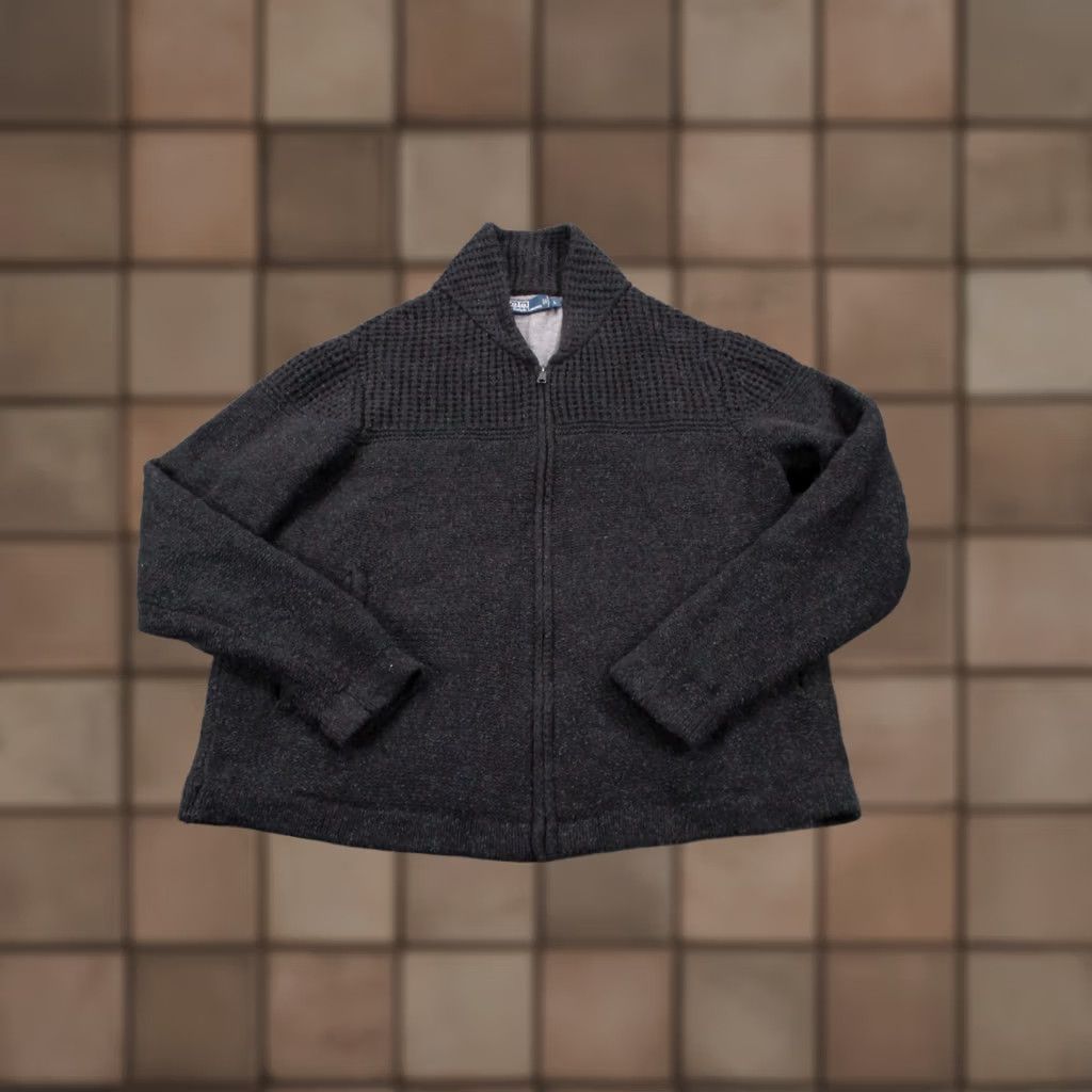 Polo Ralph Lauren Polo Ralph Lauren Sweater Men L Cable-Knit Wool Gray Full Zip, Shawl Neck, Heavy, Pockets, Thermal, Logo, Regular Fit, size L Mens Size US L / EU 52-54 / 3 - 1 Thumbnail