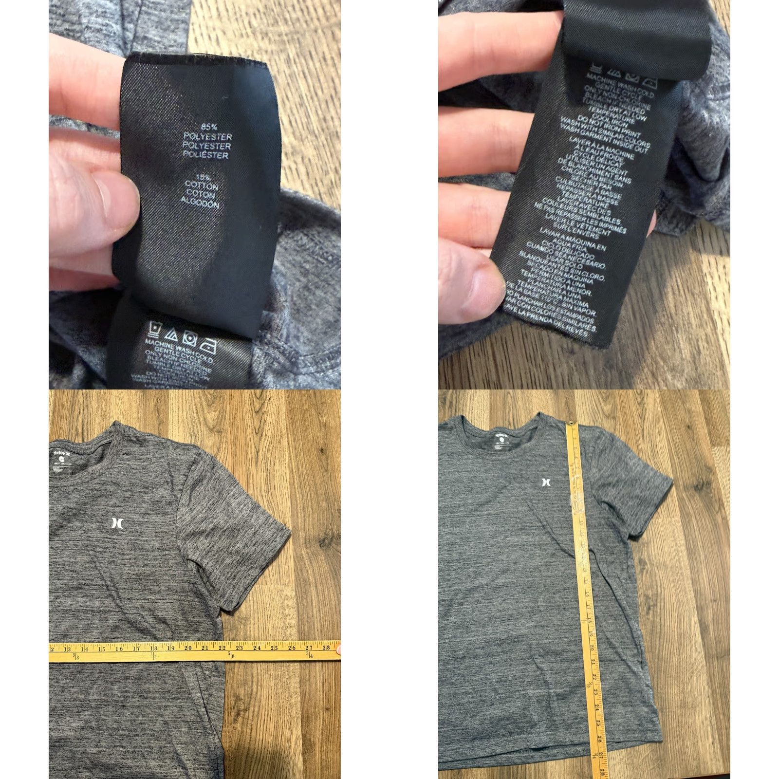 Hurley Hurley Shirt Men XL Gray Crewneck Short Sleeve Activewear Size US XL / EU 56 / 4 - 7 Thumbnail