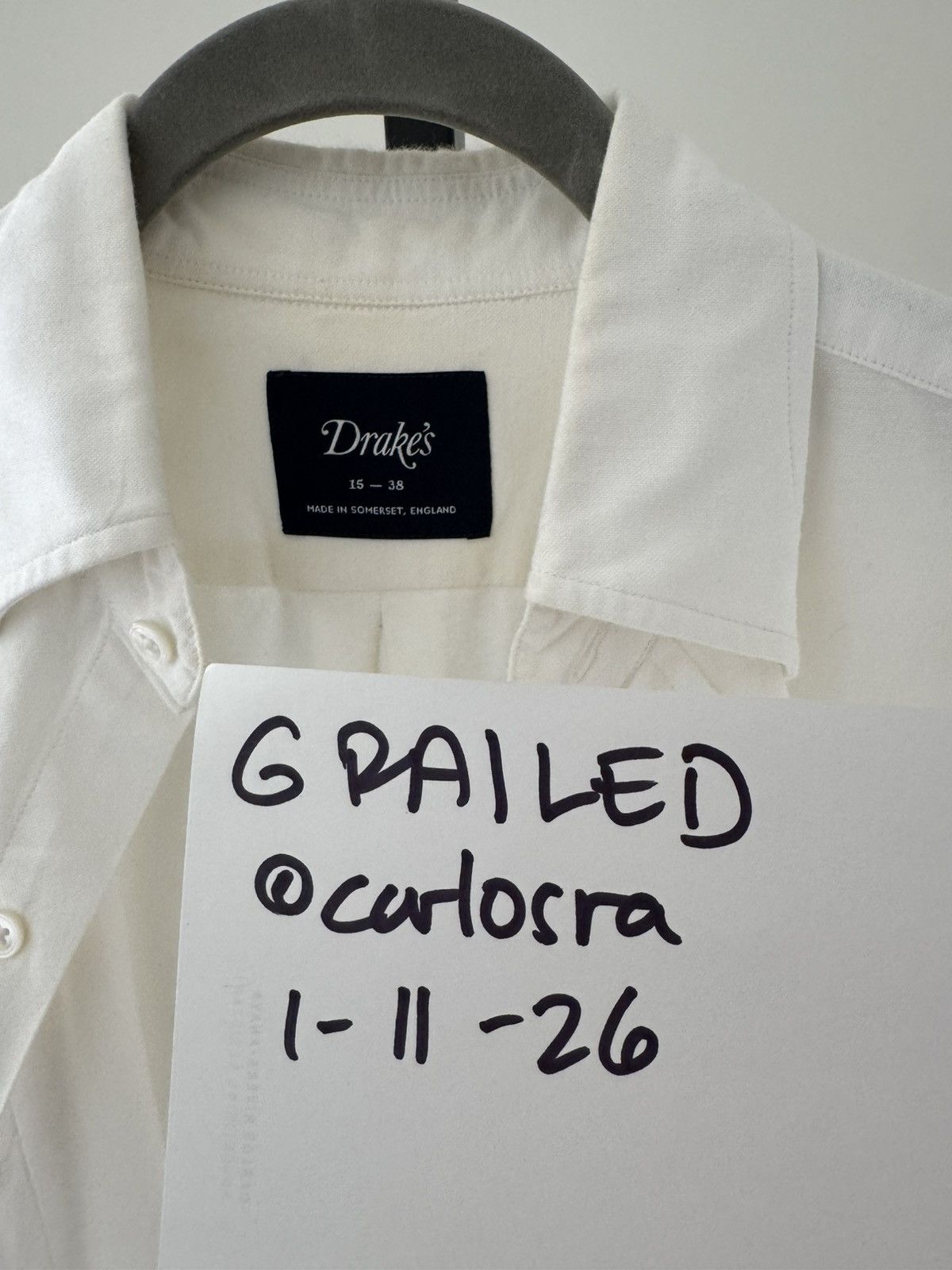 Drake's Drake’s white cotton BD oxford Size US M / EU 48-50 / 2 - 4 Thumbnail