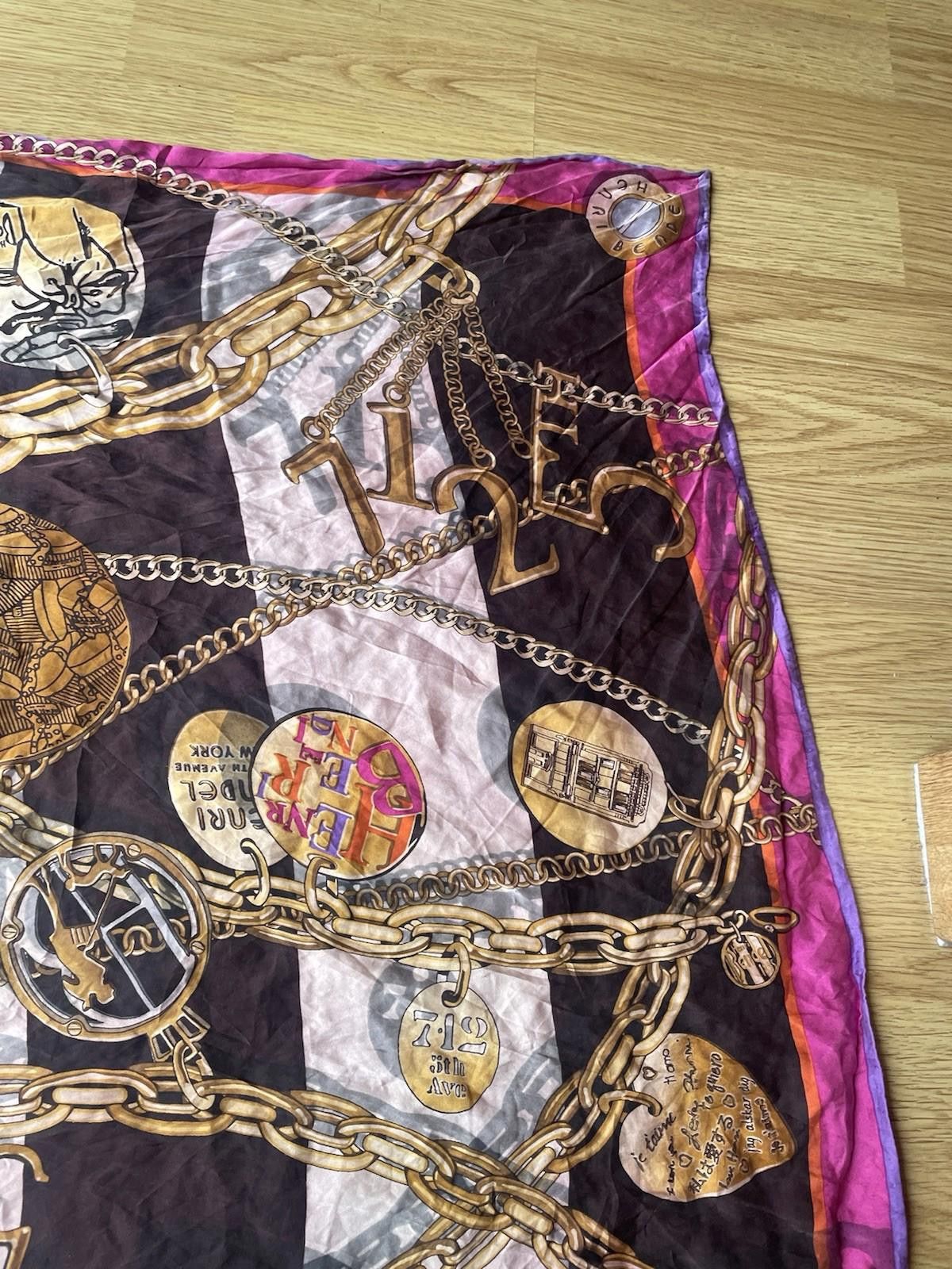 Designer 80s Henri Bendel 100% Silk Vintage Scarf 712th New York Size ONE SIZE - 4 Thumbnail
