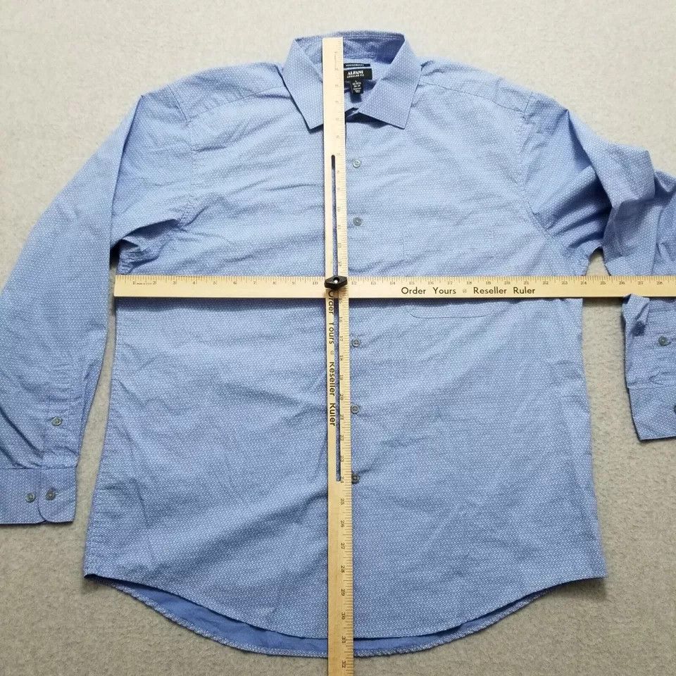 Alfani Alfani Shirt Mens Large Casual Button Up Long Sleeve Pocket Size US L / EU 52-54 / 3 - 8 Thumbnail