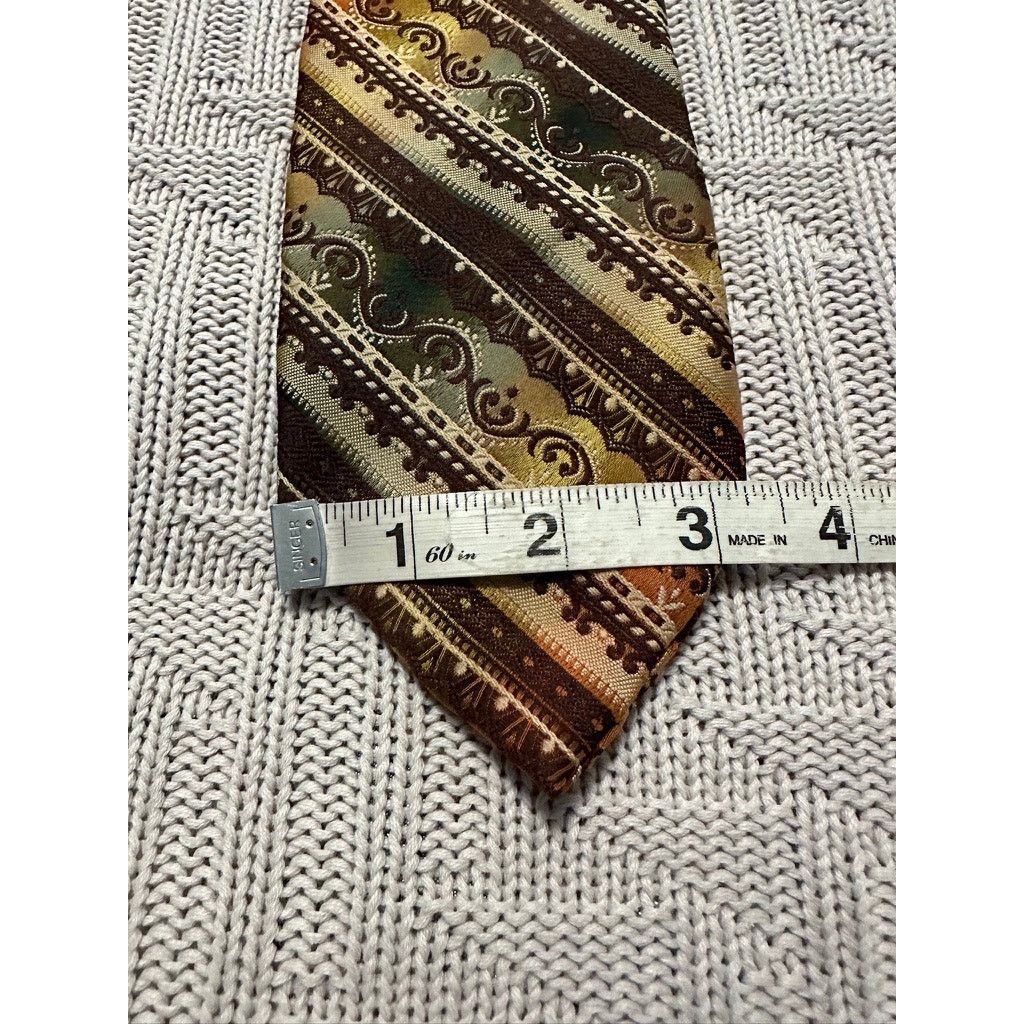 Vintage Vintage 1960s 1970s brown striped tie Size ONE SIZE - 4 Thumbnail