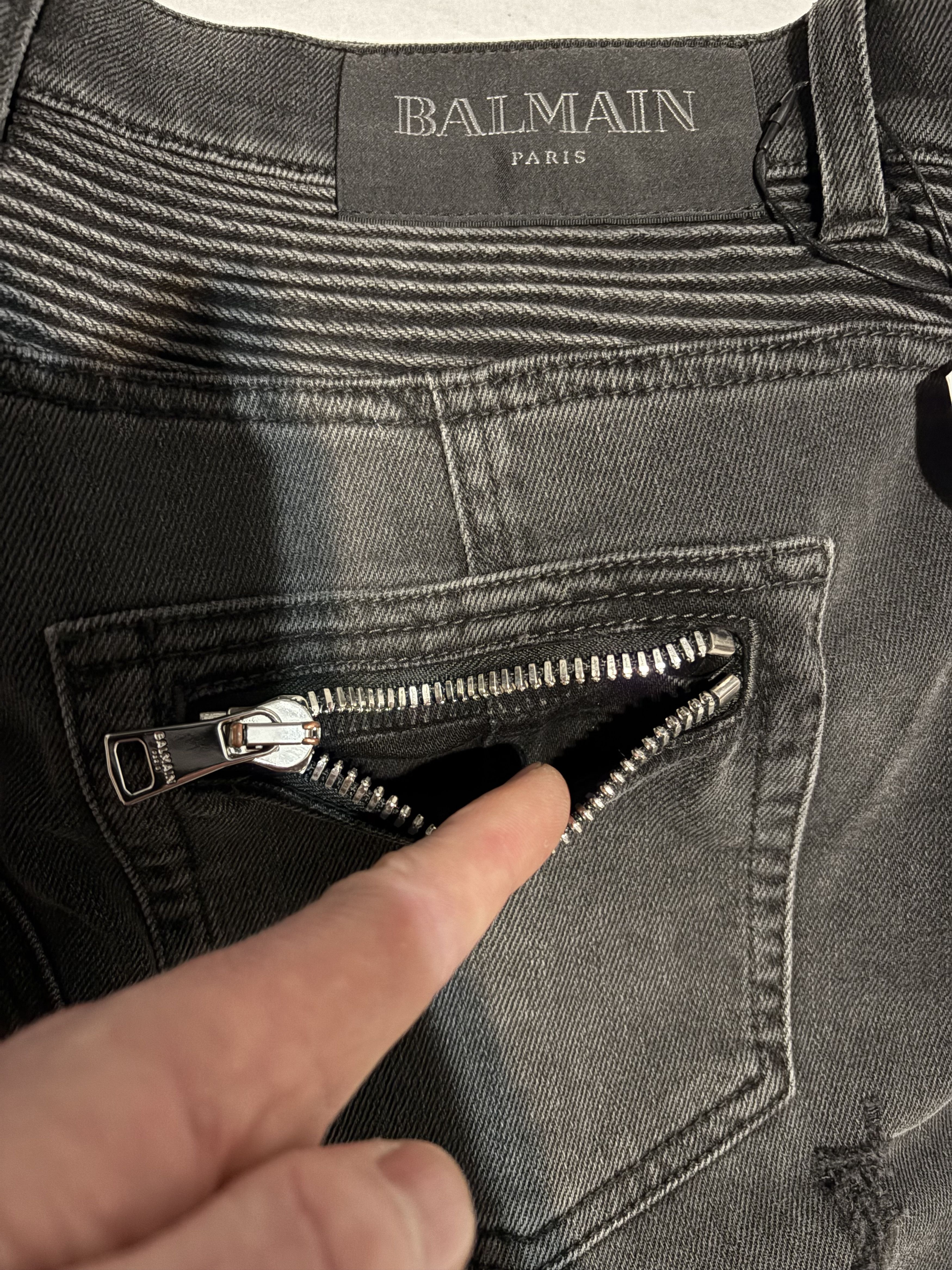 Balmain Biker jeans in faded denim Size US 32 / EU 48 - 5 Thumbnail
