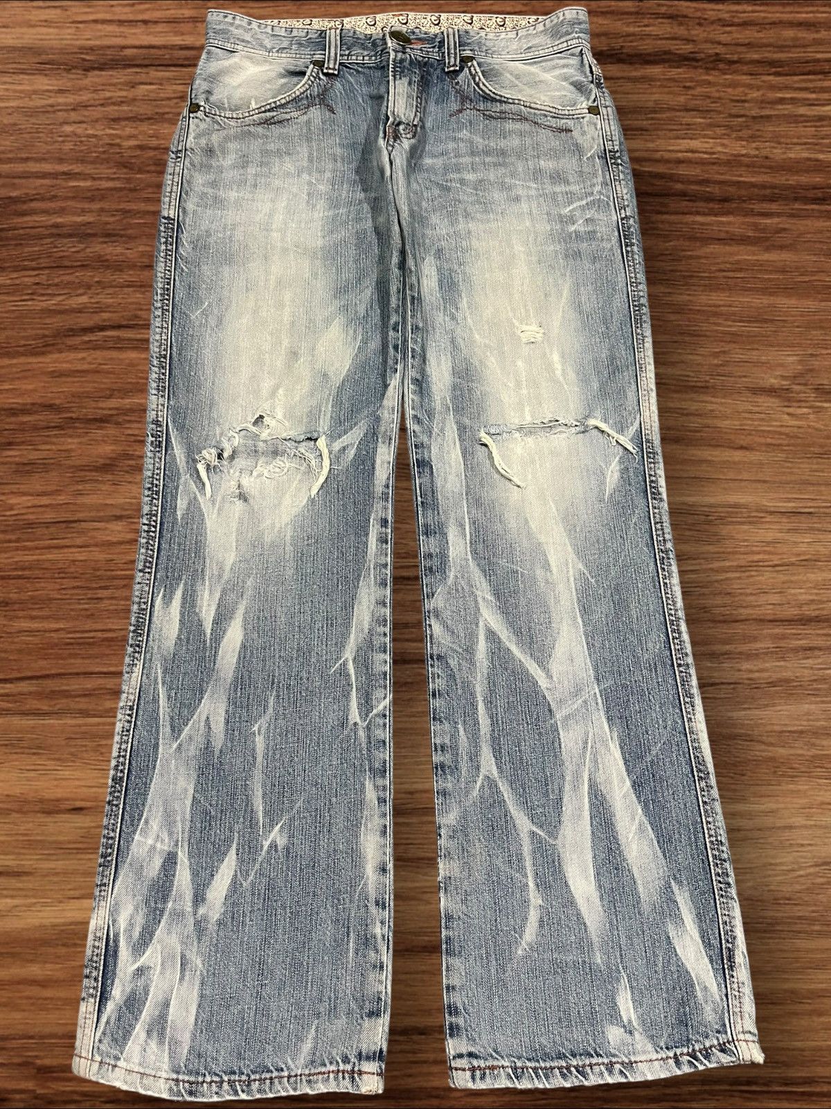Edwin Vintage Japanese Brand Edwin Blue Way Distressed Loose Jeans Size US 32 / EU 48 - 1 Thumbnail